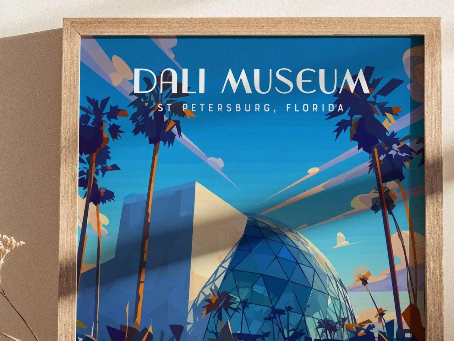 Salvador Dali Museum, St. Petersburg, Florida Framed Wall Art, St Pete Attractions Poster Design Travel Artwork Print Gulf Home Decor Set - Swell Scenes
