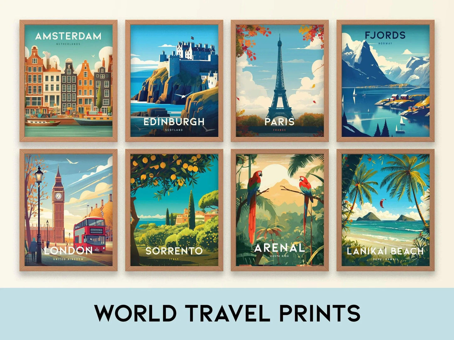 Your Custom Travel Poster, Custom Personalized Travel Illustration, Birthday, Anniversary Gifts, Honeymoon Gifts, Airbnb Decor Wall Art - Swell Scenes