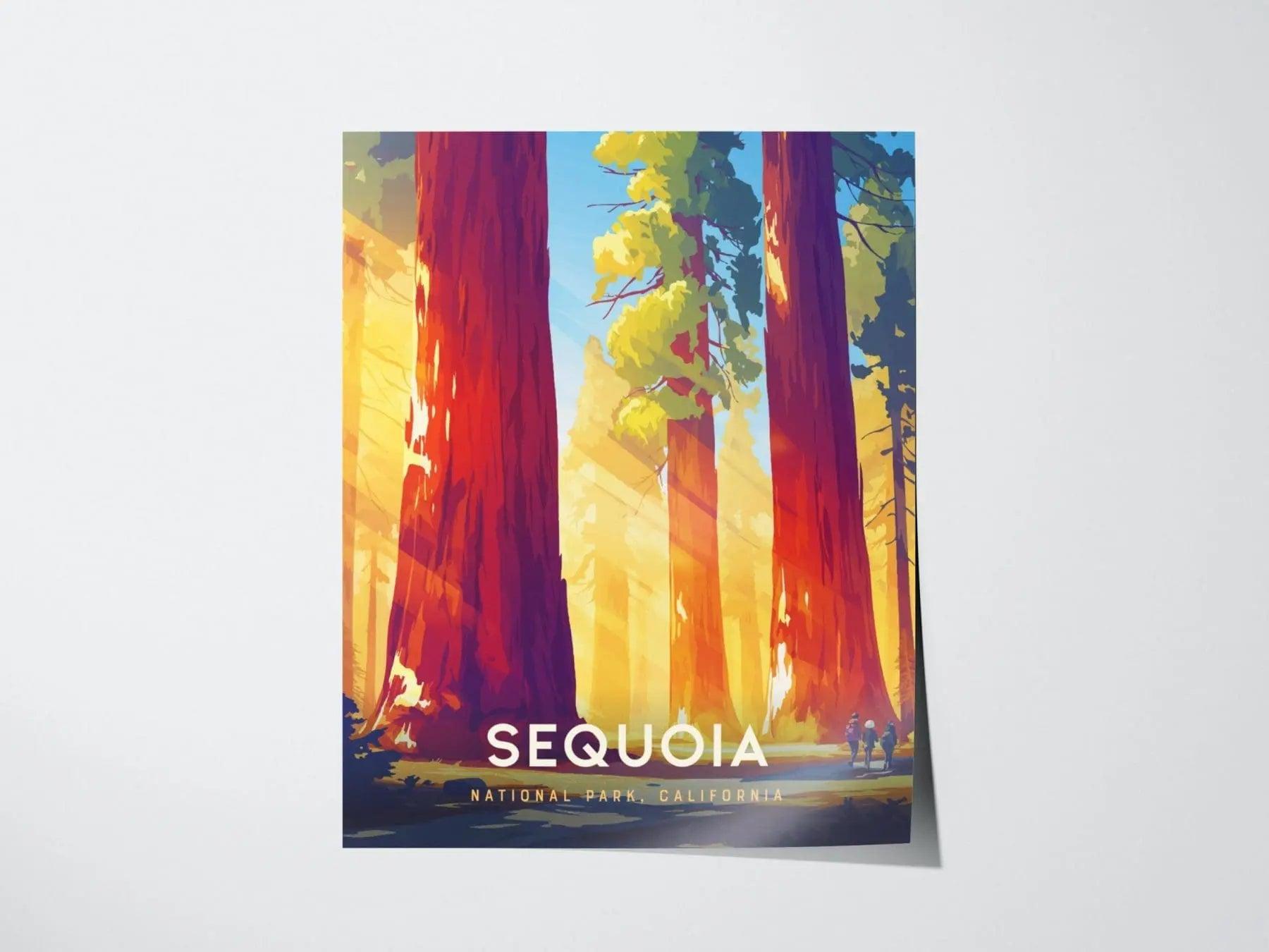 Sequoia California Travel Print Wall Art, Sequoia National Park Travel Poster Art, National Parks Traveler Gift, National Park Airbnb Decor - Swell Scenes