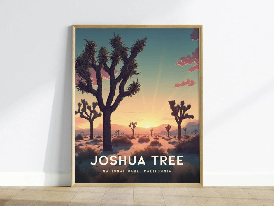 Joshua Tree California Travel Print Wall Art, Joshua Tree National Park Travel Poster, National Parks Traveler Gift, Airbnb Home Decor Art - Swell Scenes