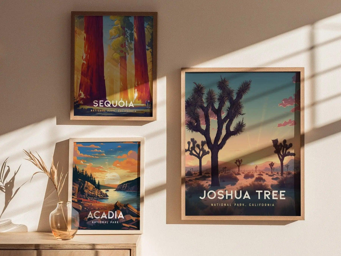 Joshua Tree California Travel Print Wall Art, Joshua Tree National Park Travel Poster, National Parks Traveler Gift, Airbnb Home Decor Art - Swell Scenes