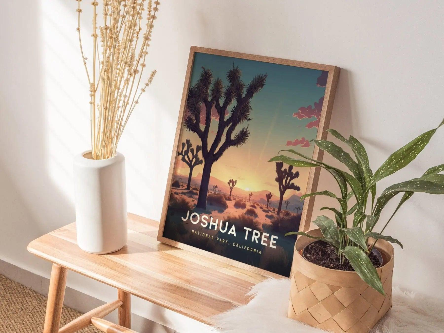 Joshua Tree California Travel Print Wall Art, Joshua Tree National Park Travel Poster, National Parks Traveler Gift, Airbnb Home Decor Art - Swell Scenes