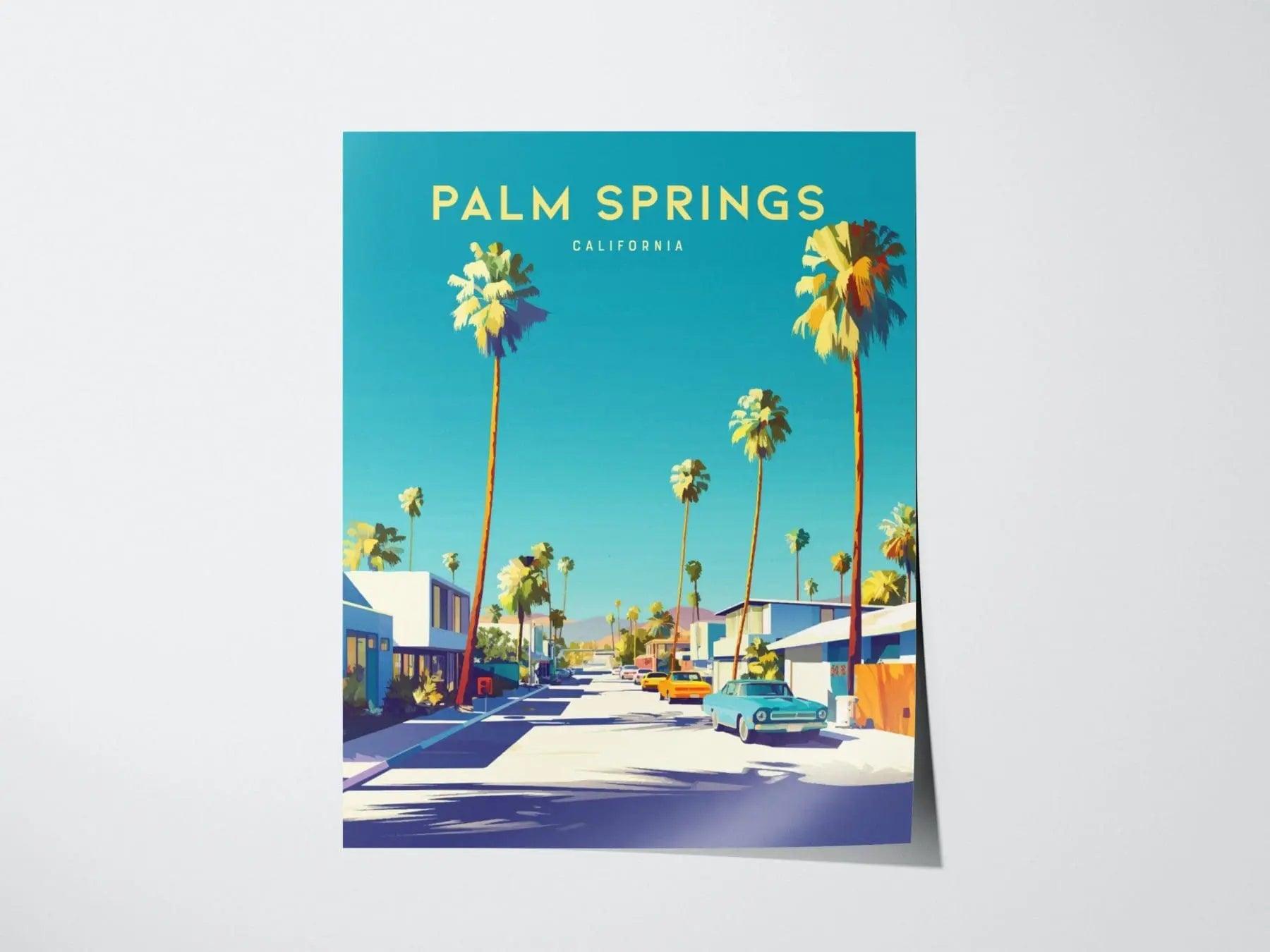 Palm Springs Framed Wall Art, Palm Springs Travel Poster, California wall art, palm springs, Midcentury Travel Prints, Home Decor - Swell Scenes