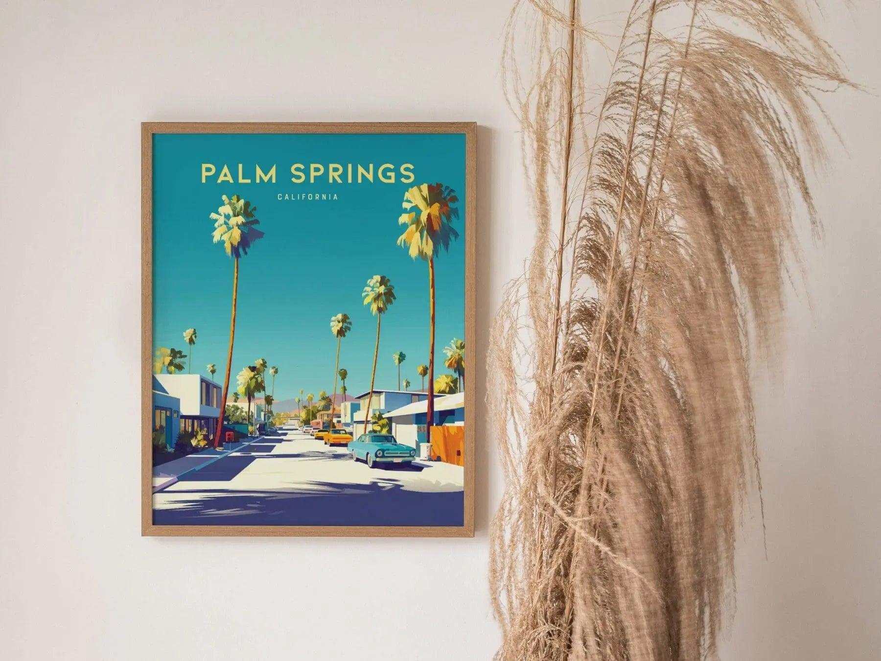 Palm Springs Framed Wall Art, Palm Springs Travel Poster, California wall art, palm springs, Midcentury Travel Prints, Home Decor - Swell Scenes