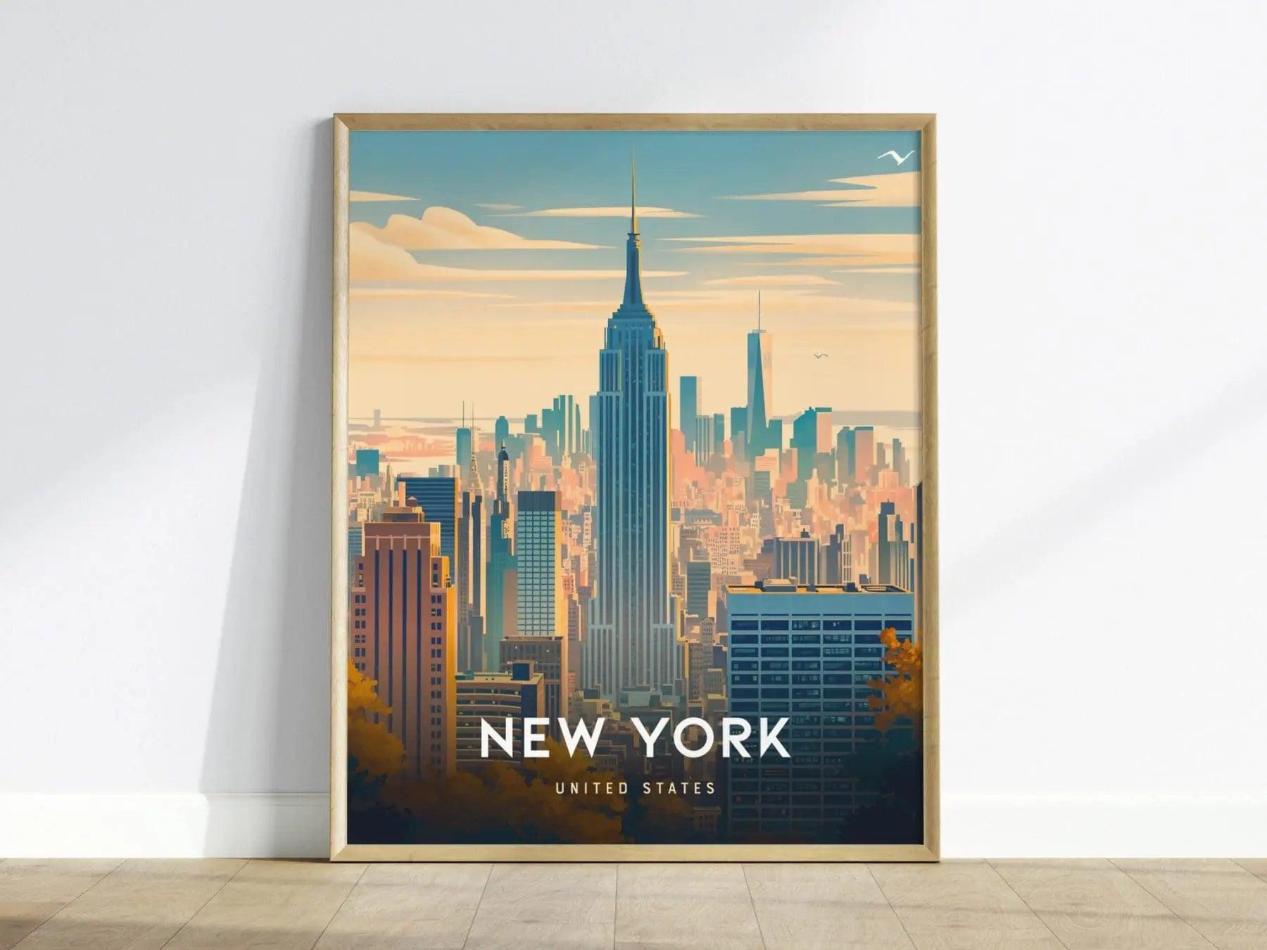 New York Skyline Sketch Aged City SINGLE TOILE murale ART Photo Print New York Skyline Sketch Aged City SINGLE TOILE murale ART Photo Print