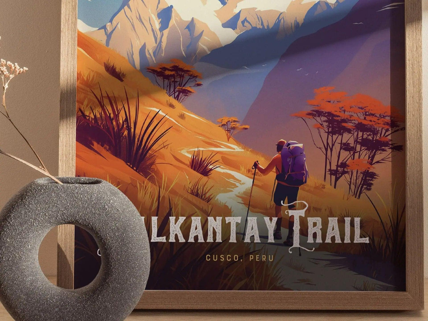 Salkantay Trail Trek Poster - Machu Picchu, Peru Travel Print | Trendy Travel Poster for Airbnb Home Decor, Living Room Art, Hikers Gift - Swell Scenes