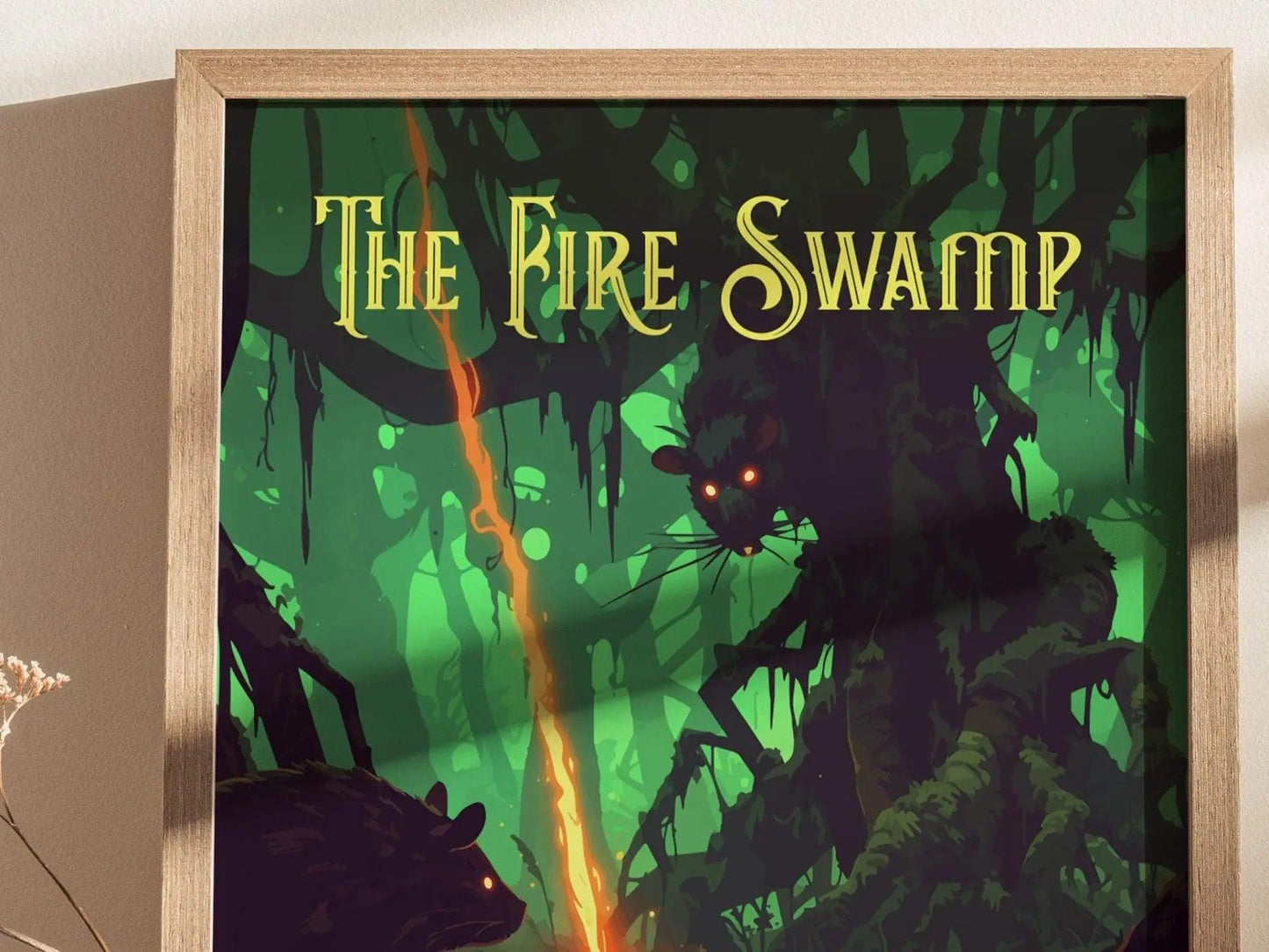 Fire Swamp, Princess Bride Collection, Framed Wall Art | ROUS Movie Poster Print Classic Fantasy Home Office Decor Gift Set 80s Nostalgia - Swell Scenes