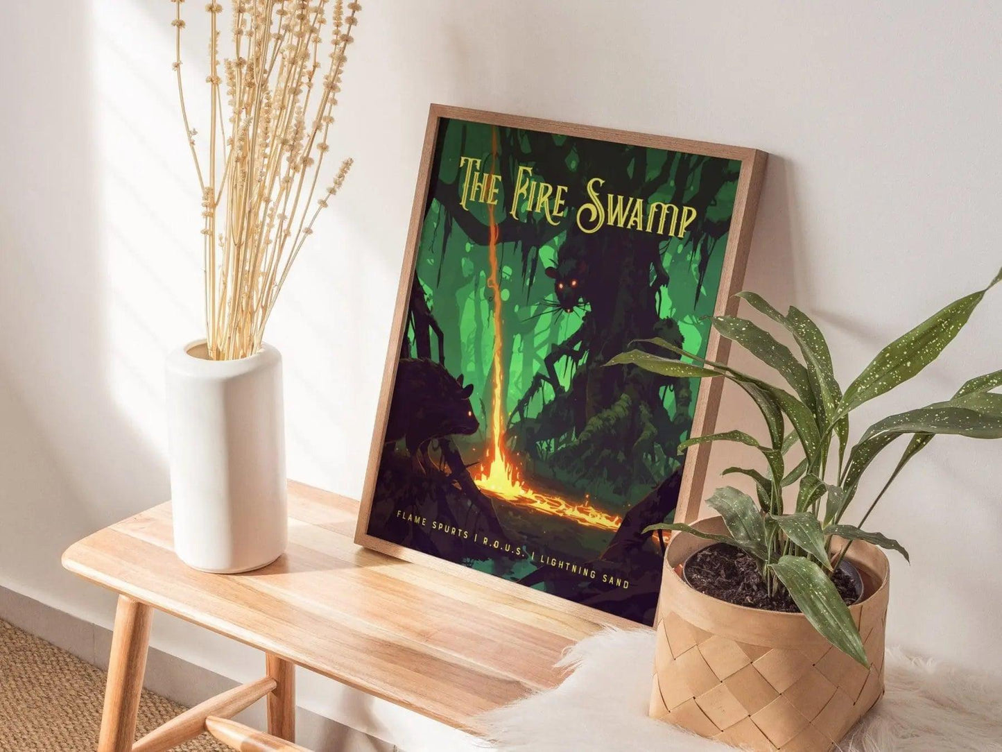 Fire Swamp, Princess Bride Collection, Framed Wall Art | ROUS Movie Poster Print Classic Fantasy Home Office Decor Gift Set 80s Nostalgia - Swell Scenes