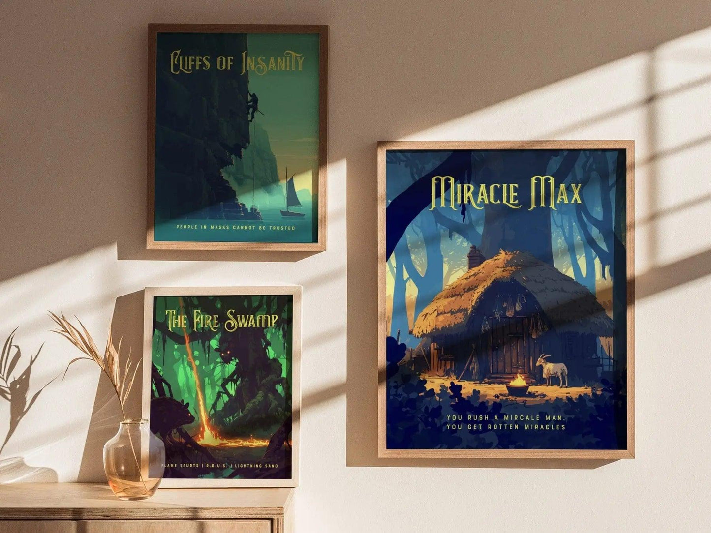 Miracle Max, Princess Bride Collection, Framed Wall Art | Witchy Movie Poster Print Classic Fantasy Home Office Decor Gift Set 80s Nostalgia - Swell Scenes