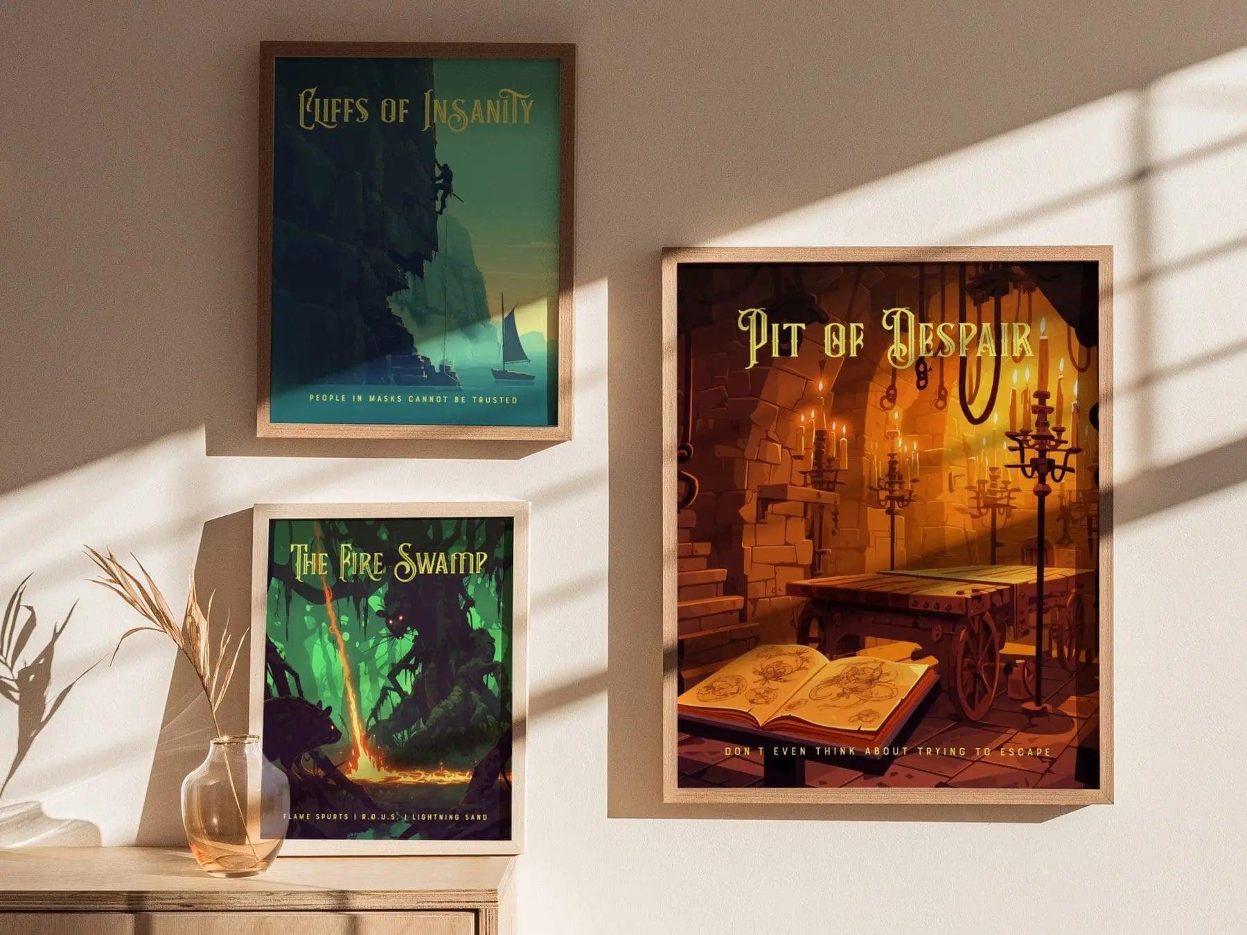 Pit of Despair, Princess Bride Collection, Framed Wall Art | Dungeon Classic Movie Poster Print Fantasy Home Office Decor Gift 80s Nostalgia - Swell Scenes