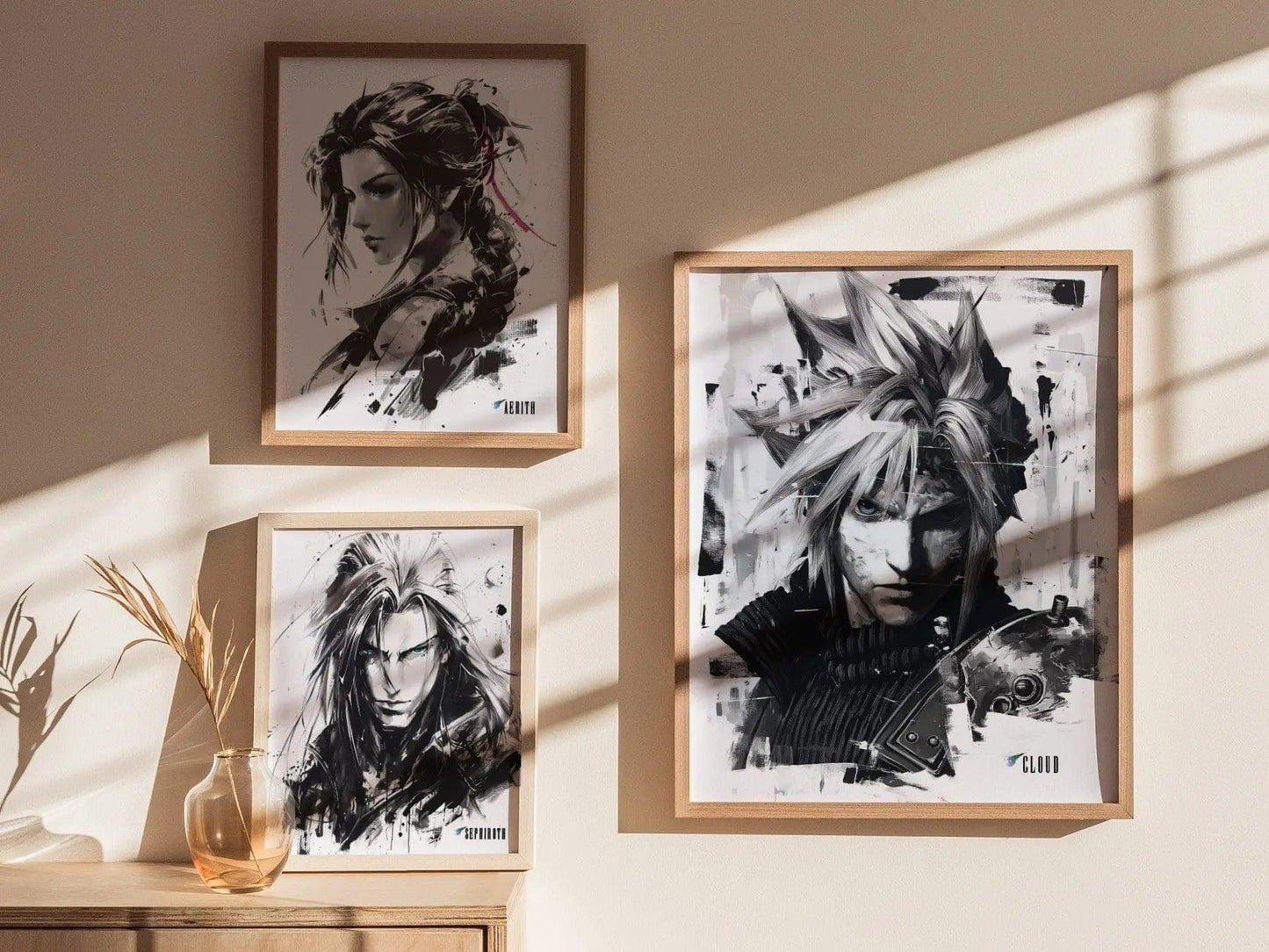 Cloud Final Fantasy VII Framed Wall Art - Limited Edition Fine Art Print, FF7 Poster, Final Fantasy VII Rebirth, Gamer Gift, Home Decor - Swell Scenes