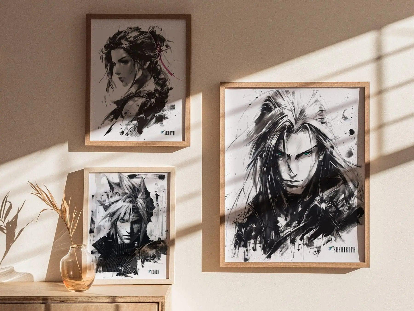 Sephiroth Final Fantasy VII Framed Wall Art - Limited Edition Sephiroth Print, FF7 Poster, Final Fantasy VII Rebirth, Gamer Gift, Home Decor - Swell Scenes