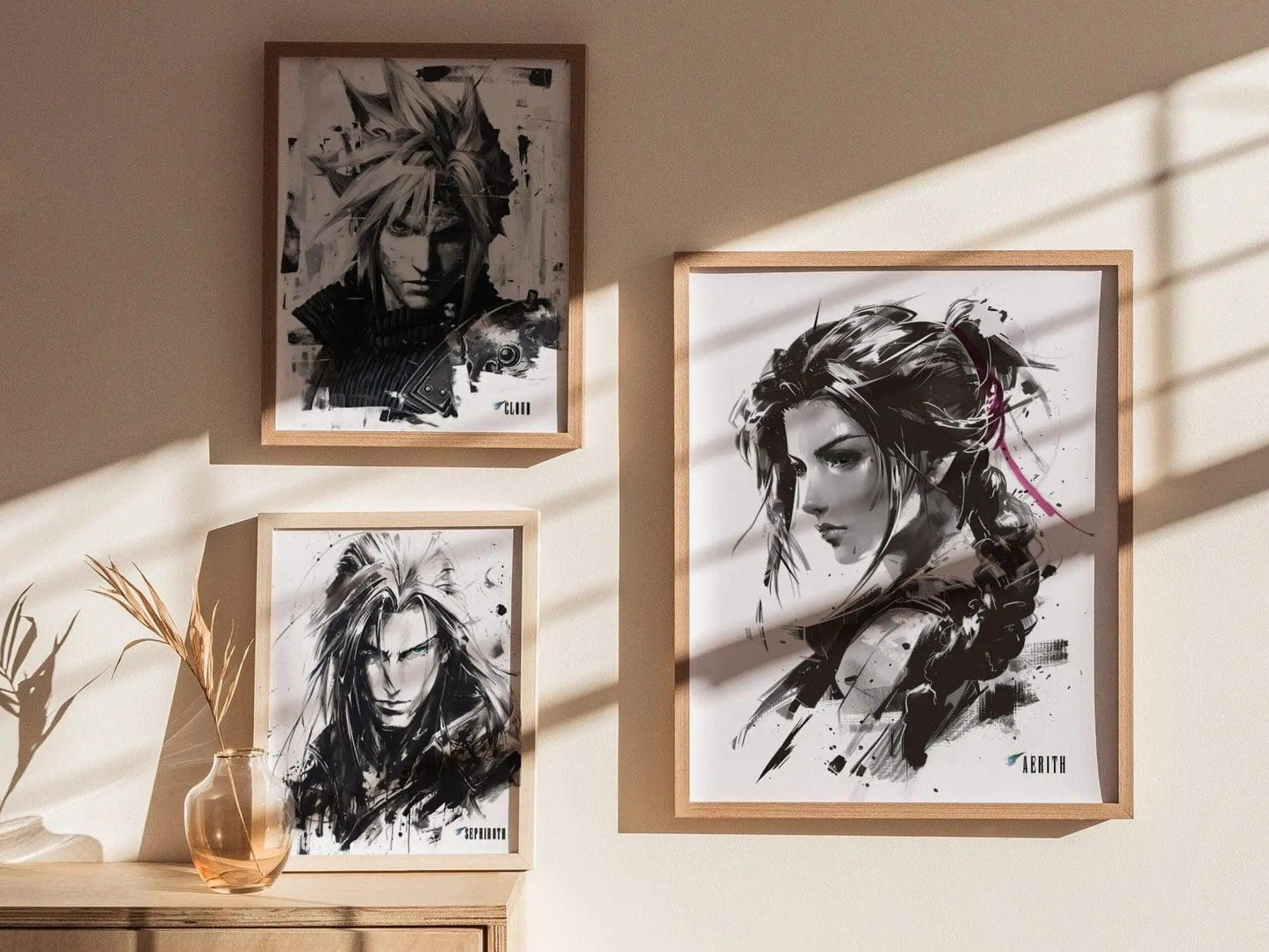 Aerith Final Fantasy VII Framed Wall Art - Limited Edition Aerith Print, FF7 Poster, Final Fantasy VII Rebirth, Gamer Gift, Office Decor - Swell Scenes
