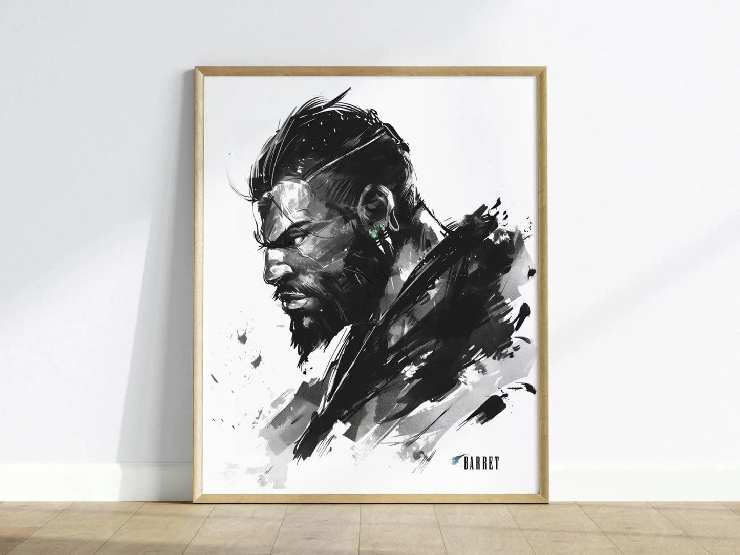 Barret Final Fantasy VII Framed Wall Art - Limited Edition Barret Print, FF7 Poster, Final Fantasy VII Rebirth, Gamer Gift, Remake Rebirth - Swell Scenes