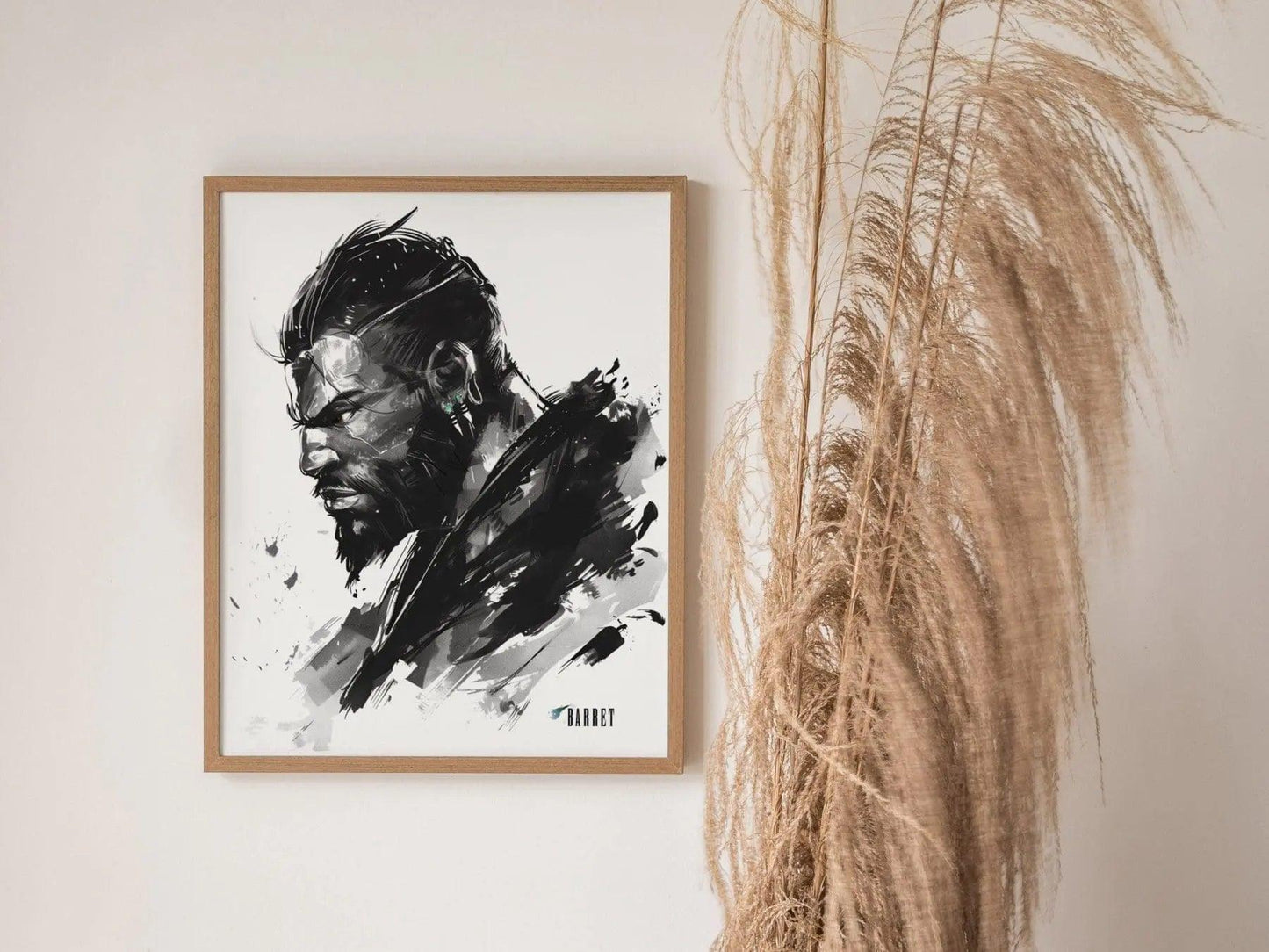 Barret Final Fantasy VII Framed Wall Art - Limited Edition Barret Print, FF7 Poster, Final Fantasy VII Rebirth, Gamer Gift, Remake Rebirth - Swell Scenes