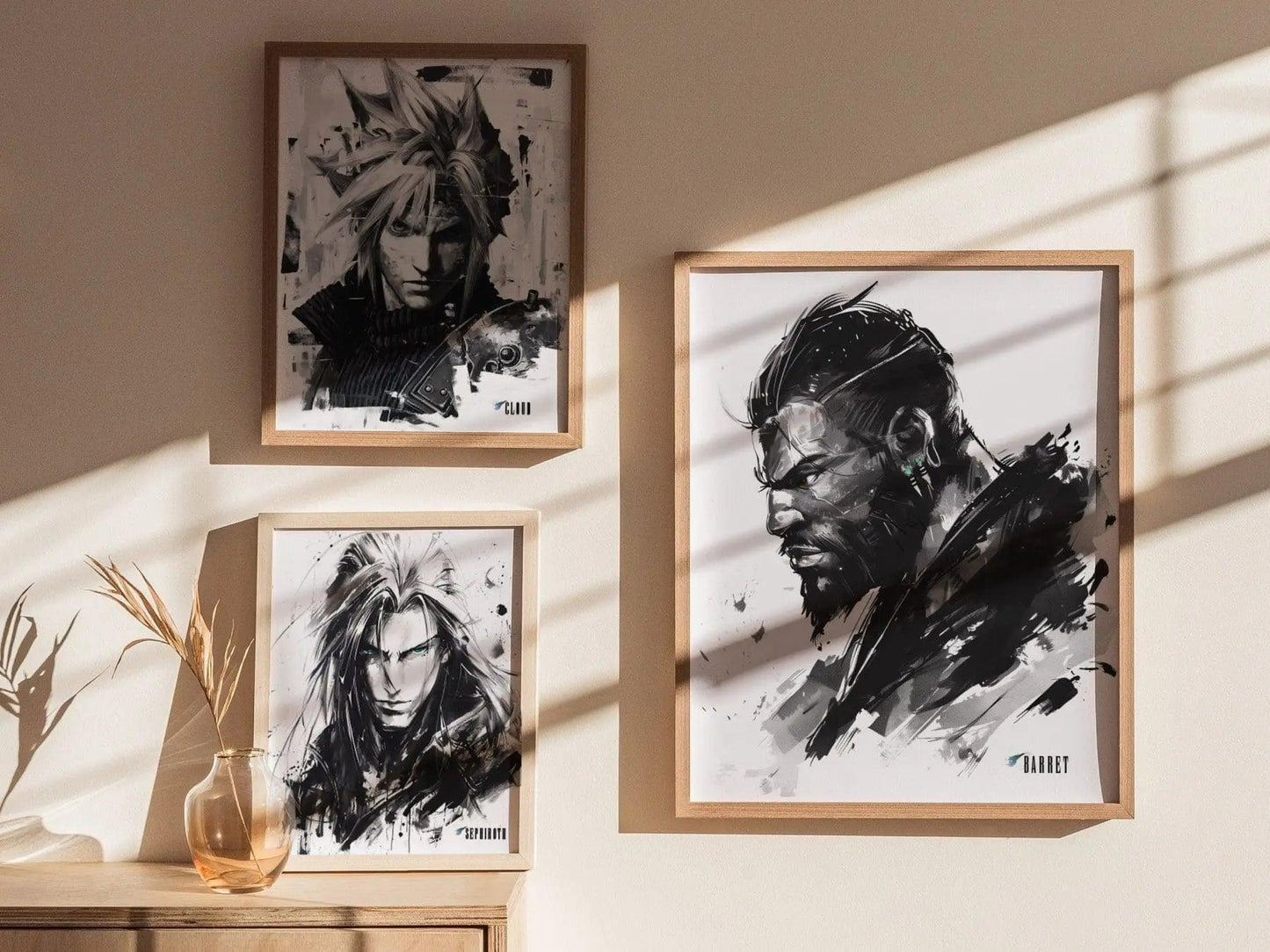 Barret Final Fantasy VII Framed Wall Art - Limited Edition Barret Print, FF7 Poster, Final Fantasy VII Rebirth, Gamer Gift, Remake Rebirth - Swell Scenes