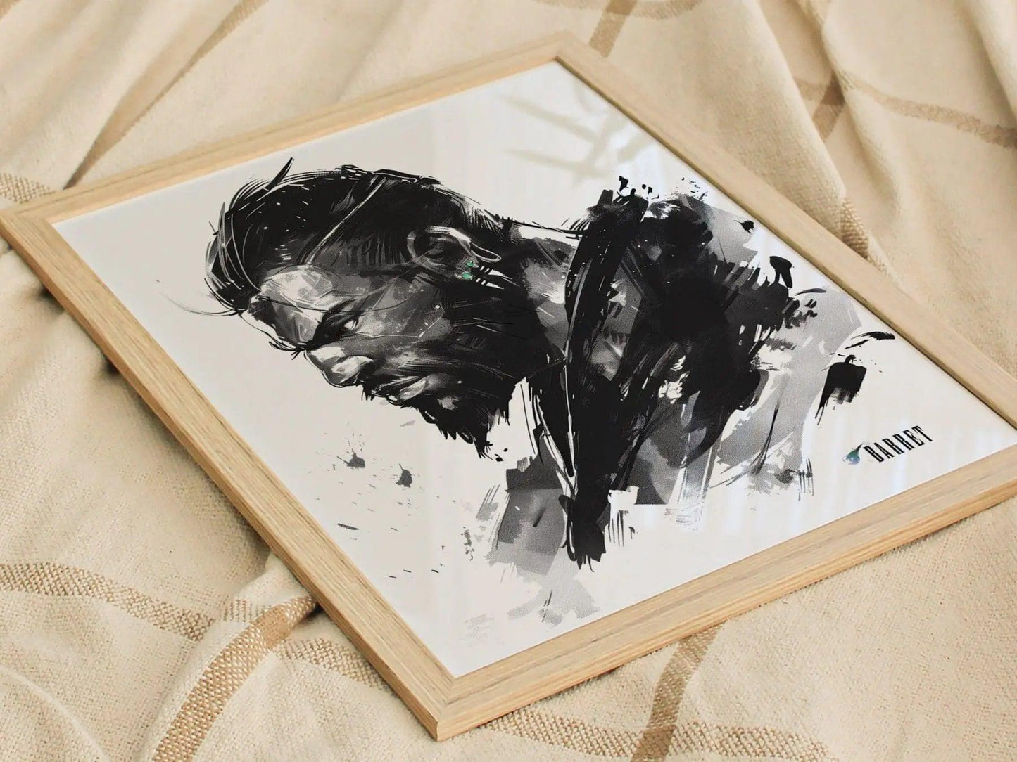 Barret Final Fantasy VII Framed Wall Art - Limited Edition Barret Print, FF7 Poster, Final Fantasy VII Rebirth, Gamer Gift, Remake Rebirth - Swell Scenes