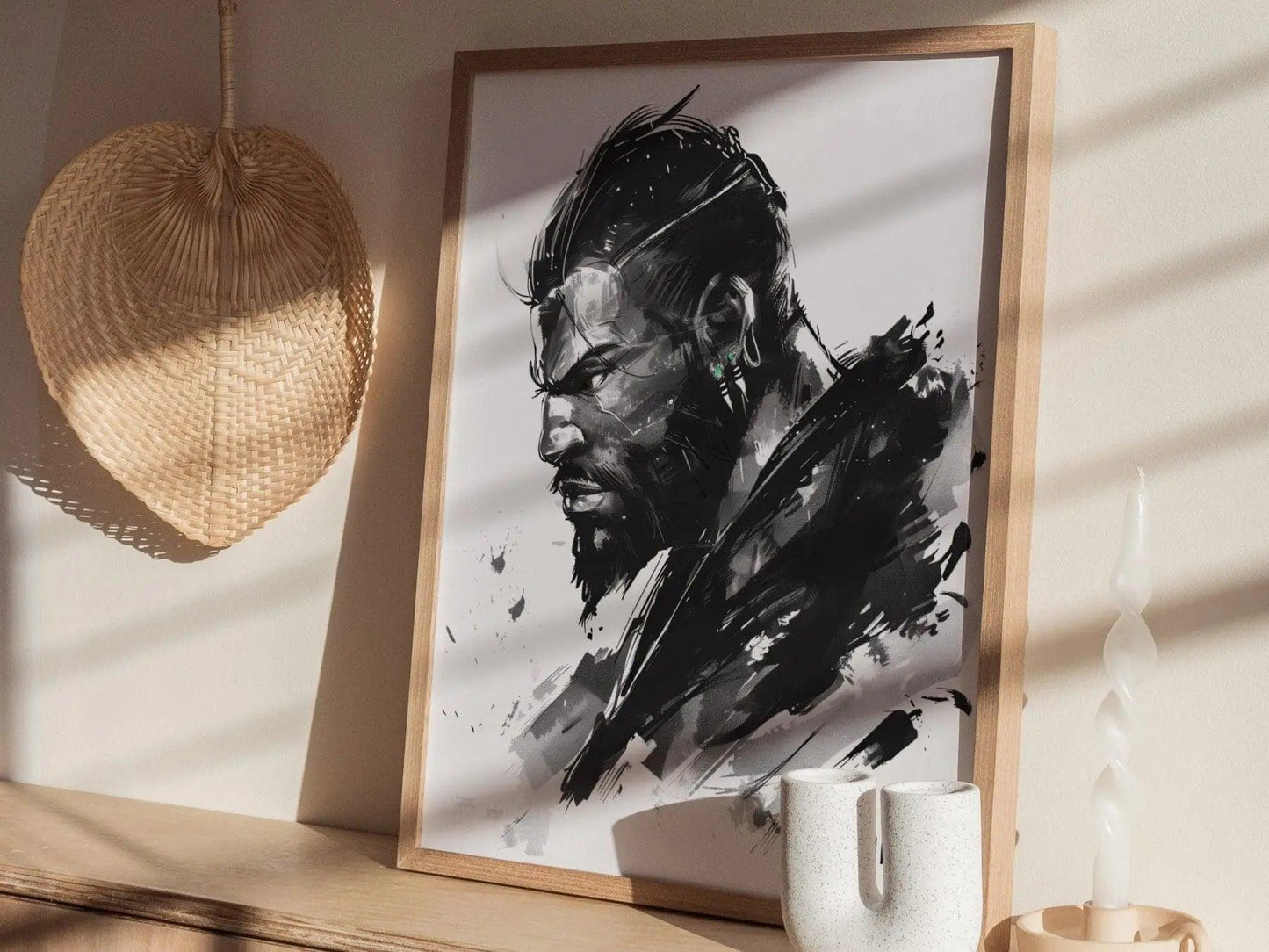 Barret Final Fantasy VII Framed Wall Art - Limited Edition Barret Print, FF7 Poster, Final Fantasy VII Rebirth, Gamer Gift, Remake Rebirth - Swell Scenes