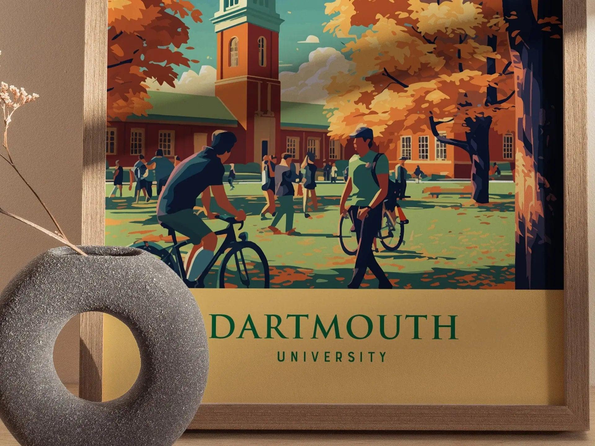 Dartmouth University, Hanover, New Hampshire Framed Travel Print | Baker Tower College Campus Ivy League Alumni Wall Art Office Room Decor - Swell Scenes