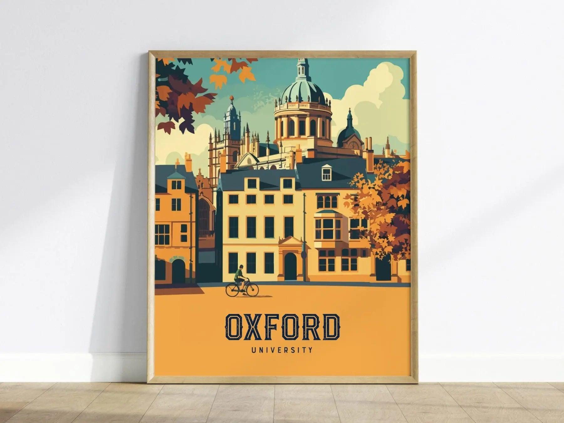 Oxford University, England, UK Framed Travel Print | United Kingdom College Campus Ivy League Alumni Wall Art Office Room Decor Poster Gift - Swell Scenes