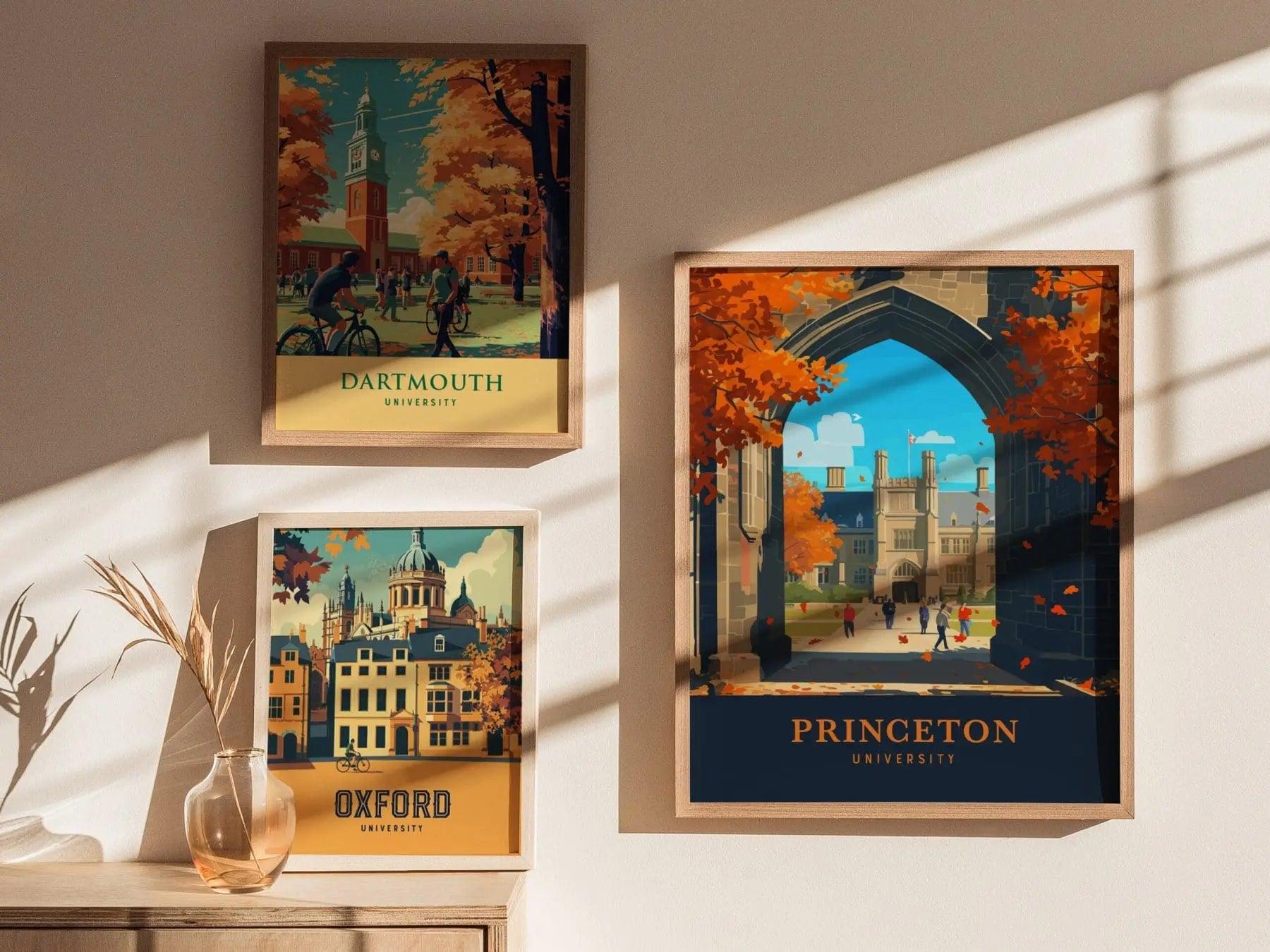 Princeton University, New Jersey Travel Print | College Campus Life Ivy League Alumni Wall Art Office Dorm Room Decor Poster Design Gift - Swell Scenes