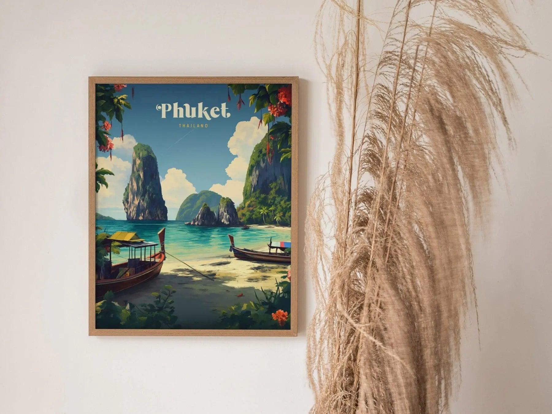 Phuket Thailand Travel Print, Phuket Thailand Island Poster Print, Phuket Wall Art, Thailand Phuket Island, Honeymoon Travel Poster, Airbnb - Swell Scenes