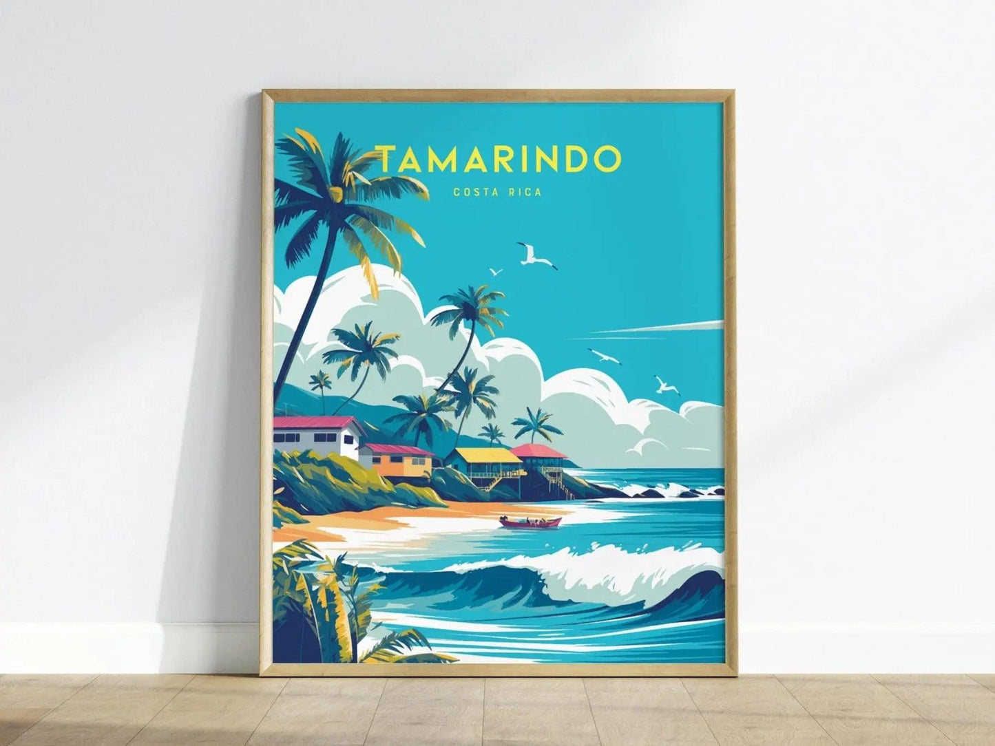 Tamarindo Travel Poster | Costa Rica Surf, Pico Grande - Wall Art Decor Gift for Tamarindo Visitors | Tamarindo Artwork | Costa Rica Decor - Swell Scenes