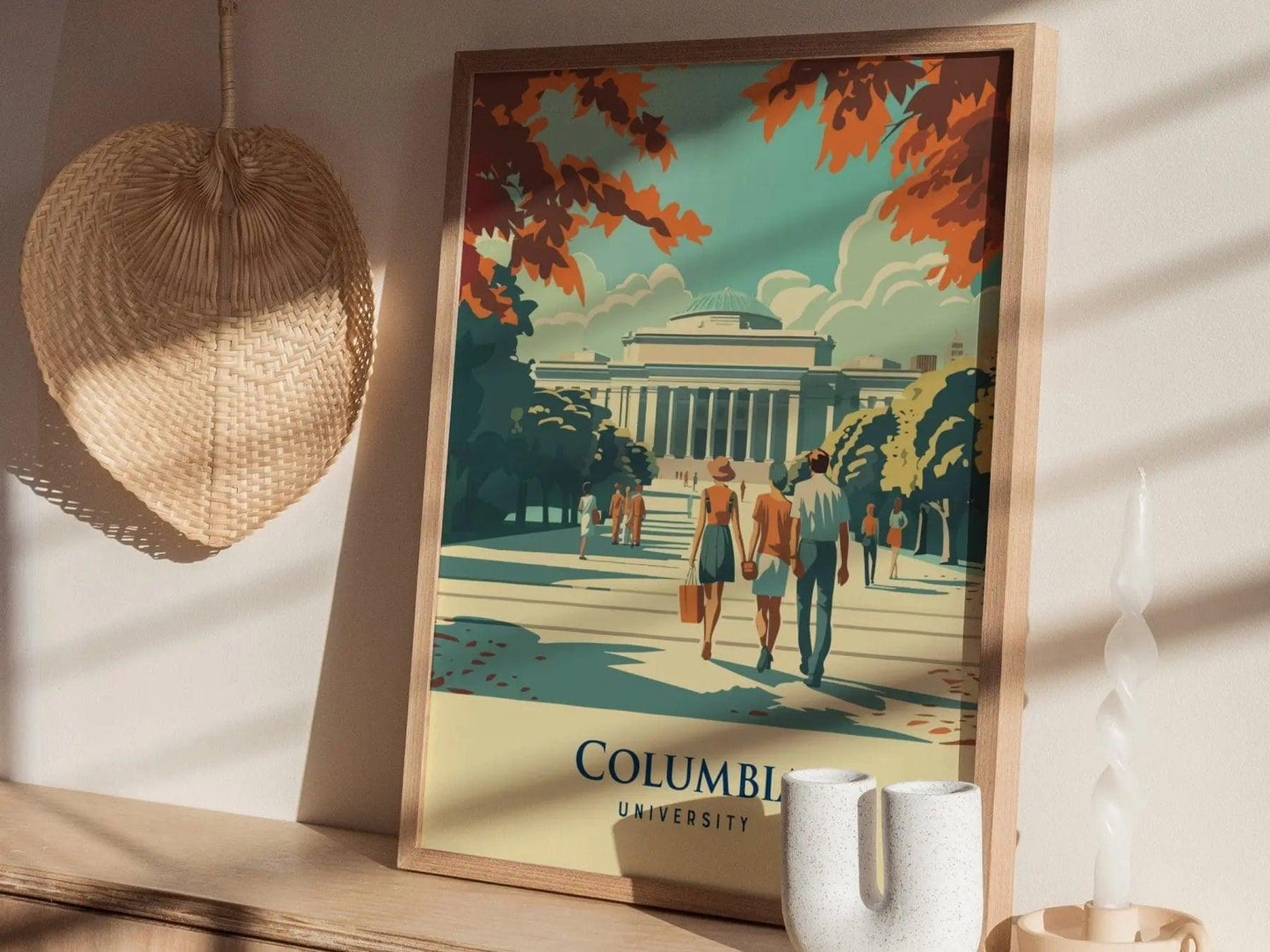 Columbia University, New York City, NY, Framed Travel Print | Low Library College Ivy League Alumni Wall Art Office Room Decor Poster Gift - Swell Scenes