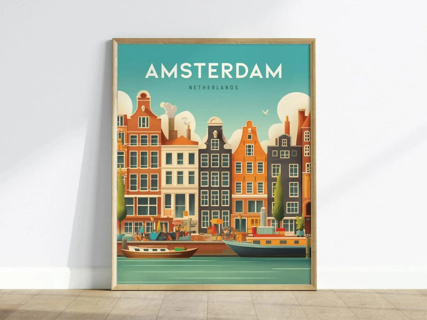 Amsterdam's Enchanting Canals - Amsterdam City Travel Print, Netherlands Travel Poster, Amsterdam City Wall Art, Amsterdam Wall Decor - Swell Scenes