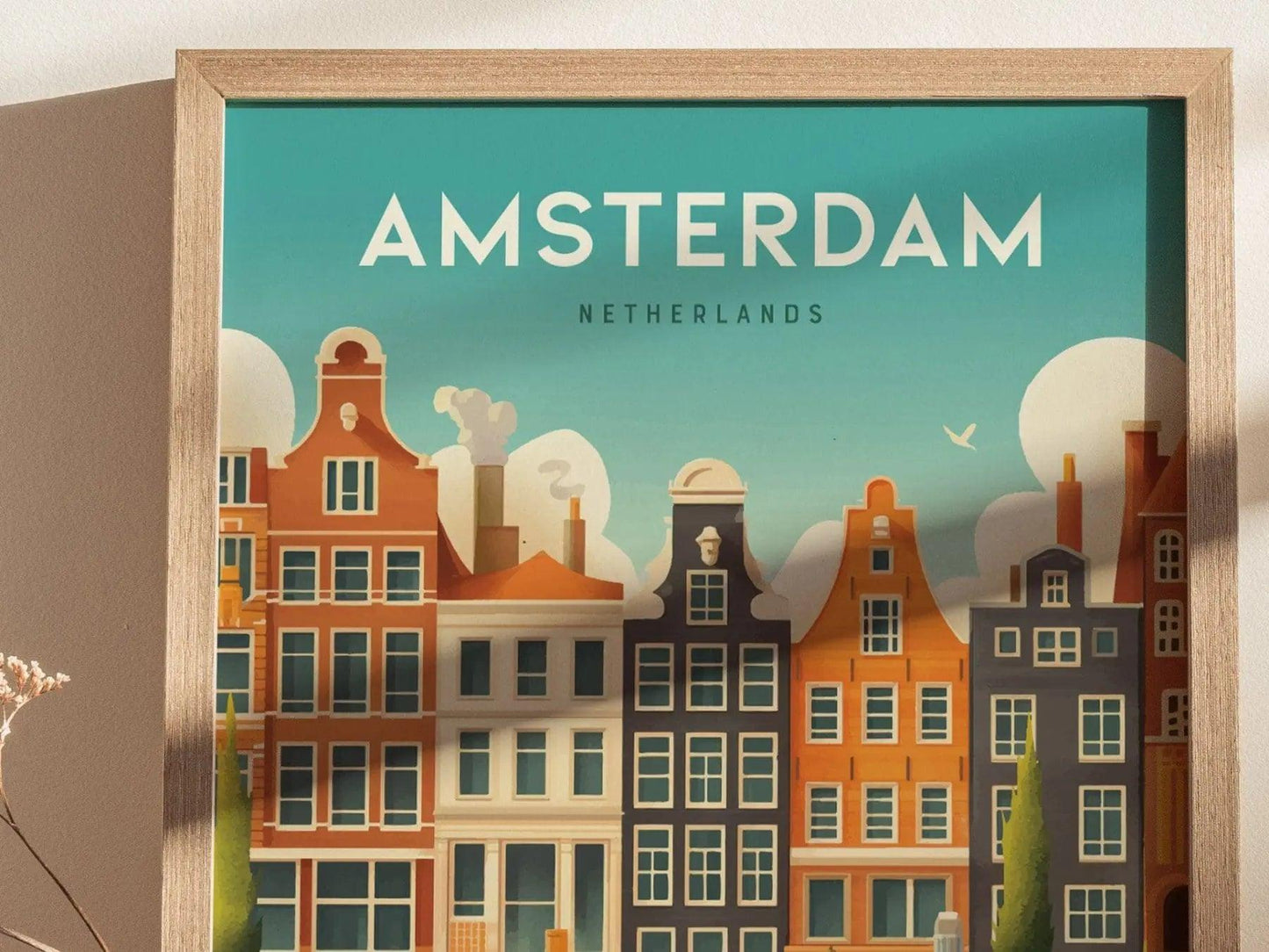 Amsterdam's Enchanting Canals - Amsterdam City Travel Print, Netherlands Travel Poster, Amsterdam City Wall Art, Amsterdam Wall Decor - Swell Scenes