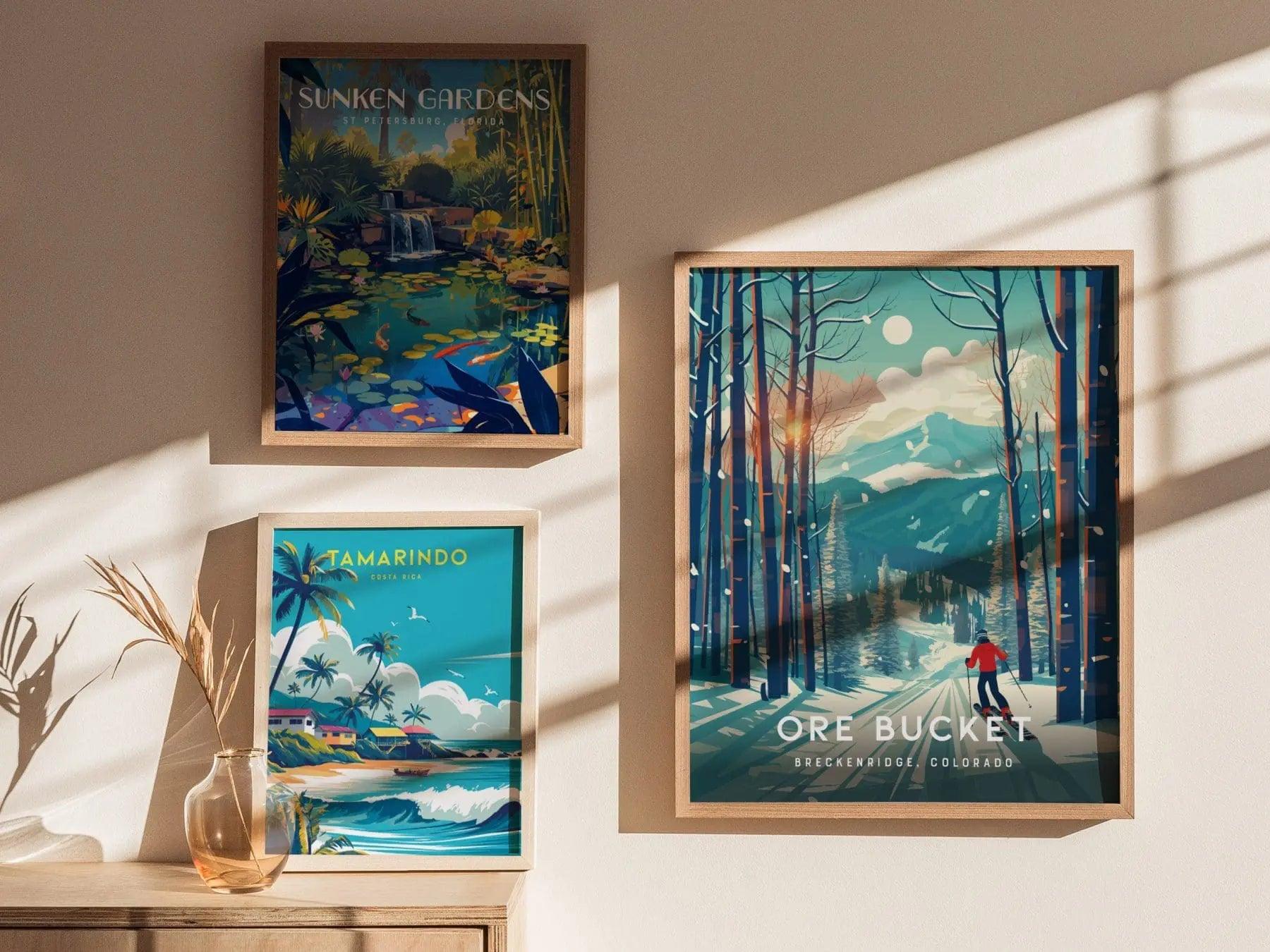 Breckenridge Colorado Framed Print, Wall Decor, Ore Bucket Run, Peak 6 Breckenridge Poster Colorado Art Gift, Breckenridge Ski and Snowboard - Swell Scenes