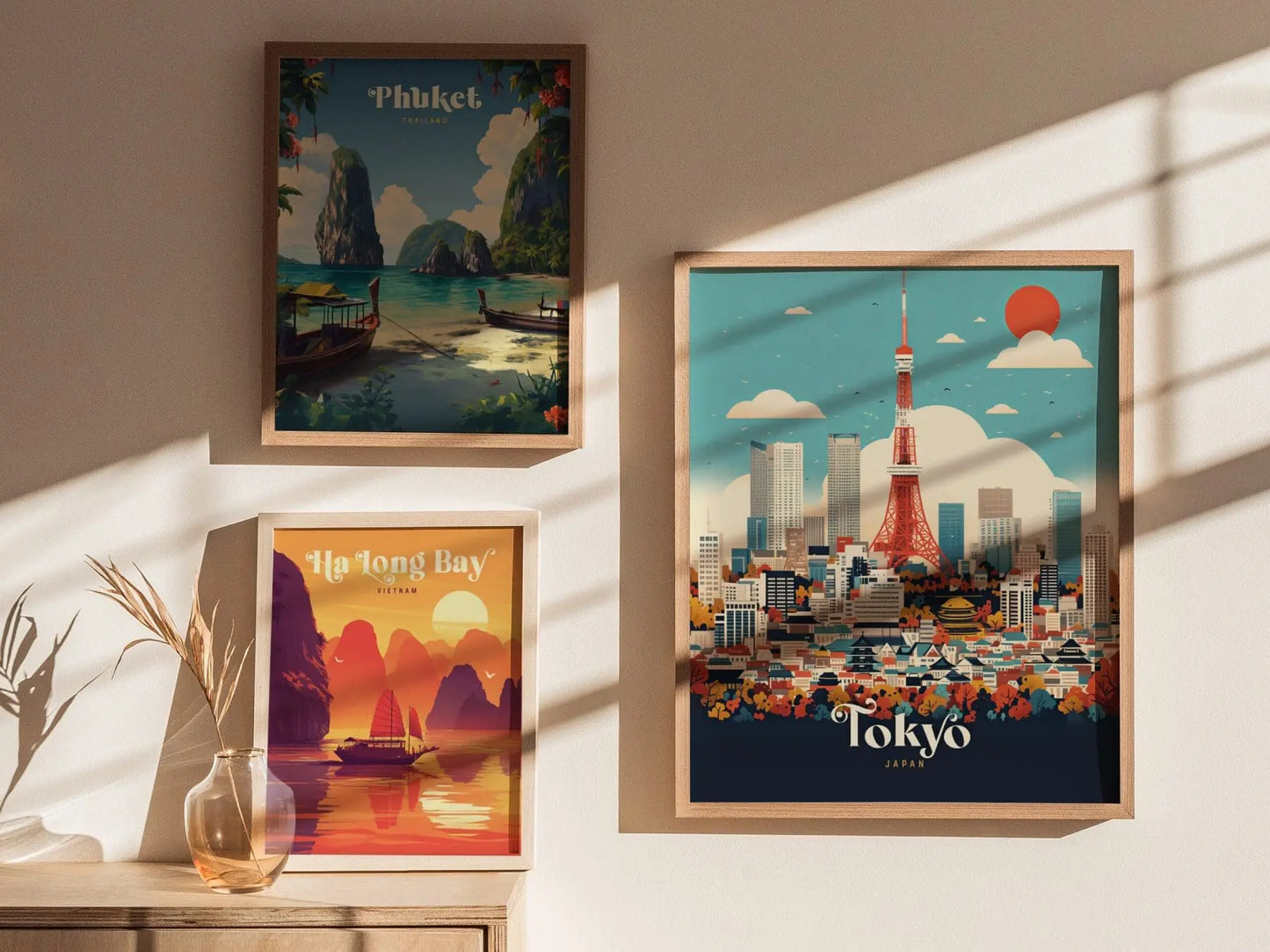 Tokyo Tower City Japan Asia Framed Travel Print, Japan Tokyo Travel Poster, Tokyo City Wall Art, Japan Fuji Mountain Travel, Airbnb Decor - Swell Scenes