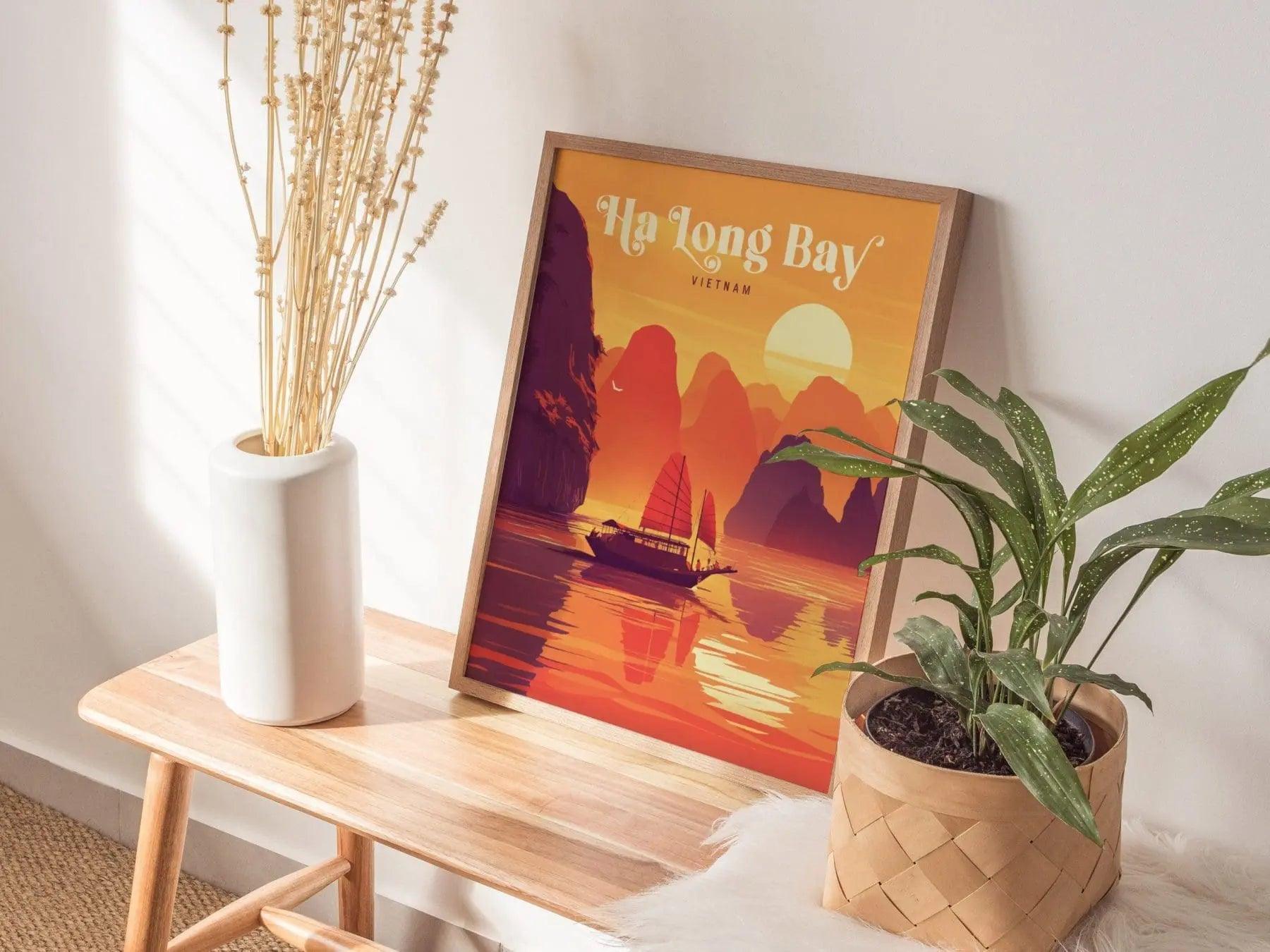 Ha Long Bay Vietnam Travel Print, Ha Long Bay Island Poster Print, Ha Long Bay Wall Art, Vietnam Ha Long Bay Island Wall Decor - Home Decor - Swell Scenes