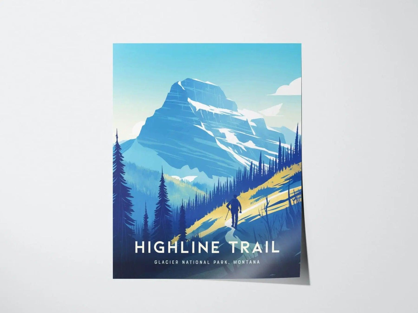 Glacier Travel Print, Highline Trail Poster, National Parks Glacier Wall Art, National Parks Poster, National Parks Travel, Home Decor - Swell Scenes