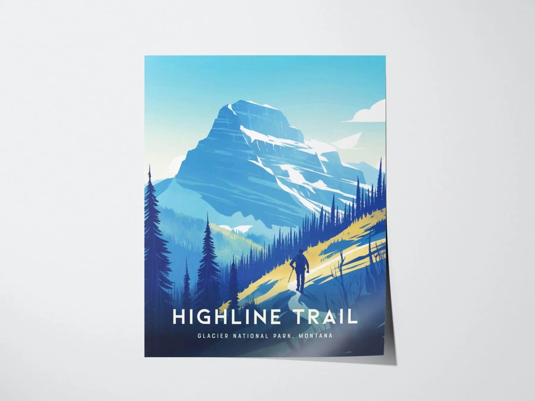 Glacier Travel Print, Highline Trail Poster, National Parks Glacier Wall Art, National Parks Poster, National Parks Travel, Home Decor - Swell Scenes