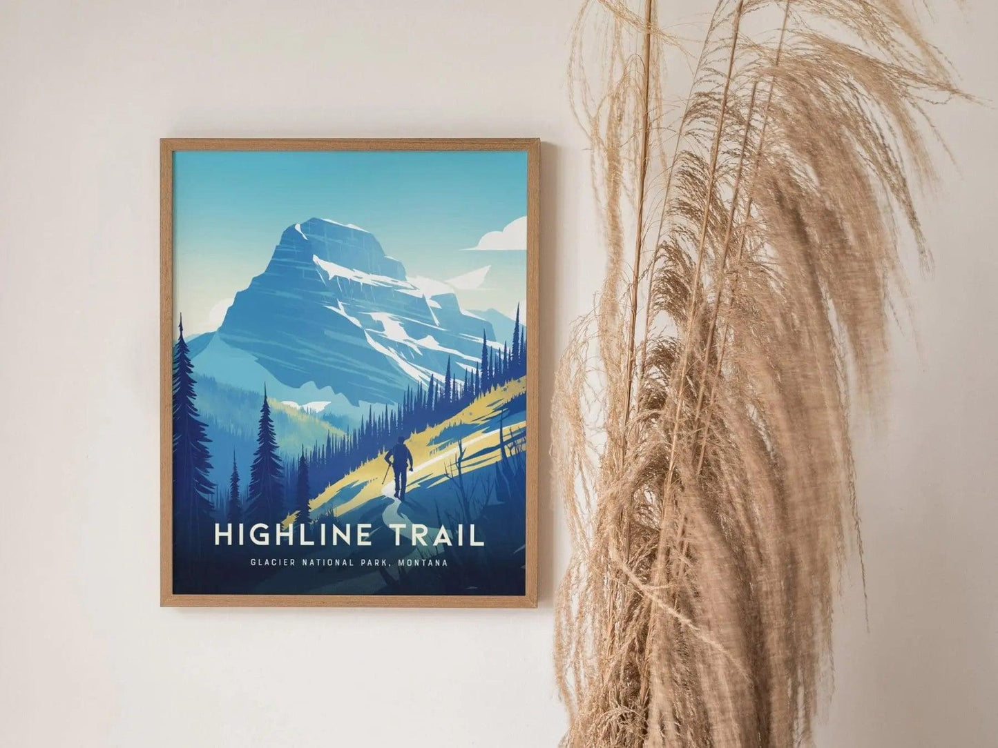 Glacier Travel Print, Highline Trail Poster, National Parks Glacier Wall Art, National Parks Poster, National Parks Travel, Home Decor - Swell Scenes