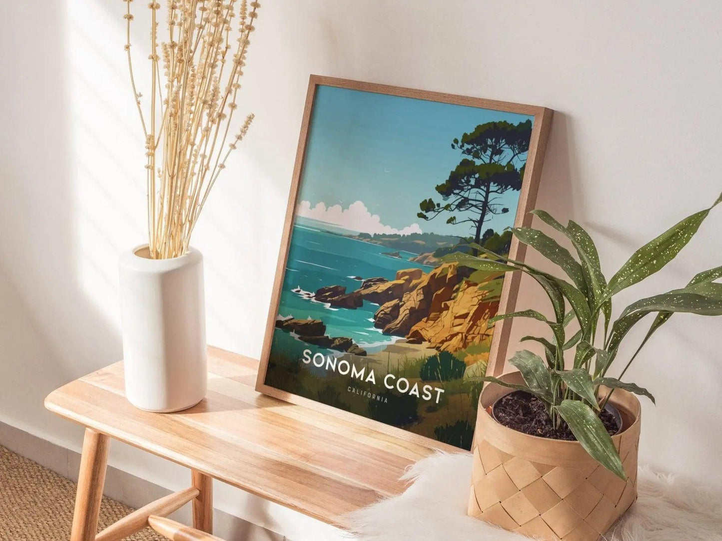 Sonoma Coast Framed Wall Art, California Travel Poster, Sonoma Wall Art, Sonoma Home Decor, Sonoma Gift, Sonoma Coast Home Decor, Airbnb Art - Swell Scenes