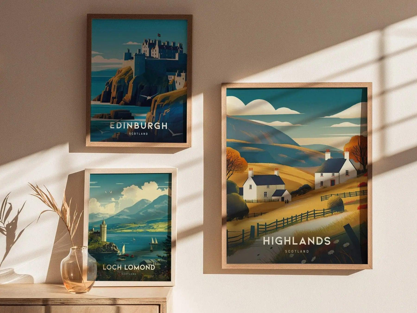 Scotland Highlands Framed Travel Print, Scottish Highlands Poster Print, Highlands Scotland Wall Art, Scotland Edinburgh Wall Home Decor Art - Swell Scenes