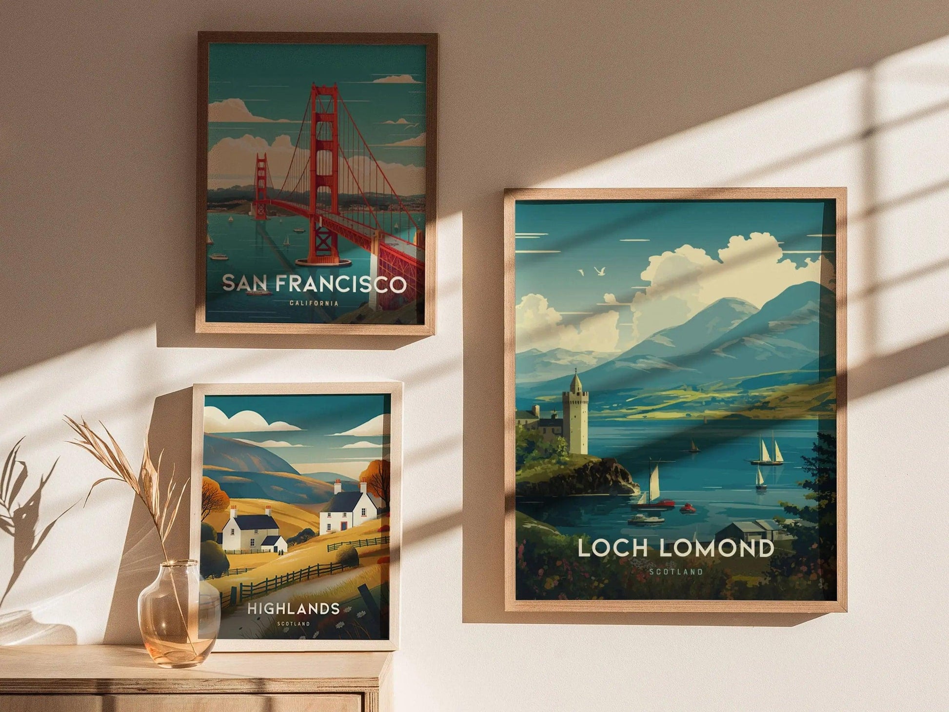 Loch Lomond Landscape Framed Travel Poster, Loch Lomond Scotland Poster Print, Loch Lomond Castle Art, Scotland Travel Gift, Scotland Parks - Swell Scenes