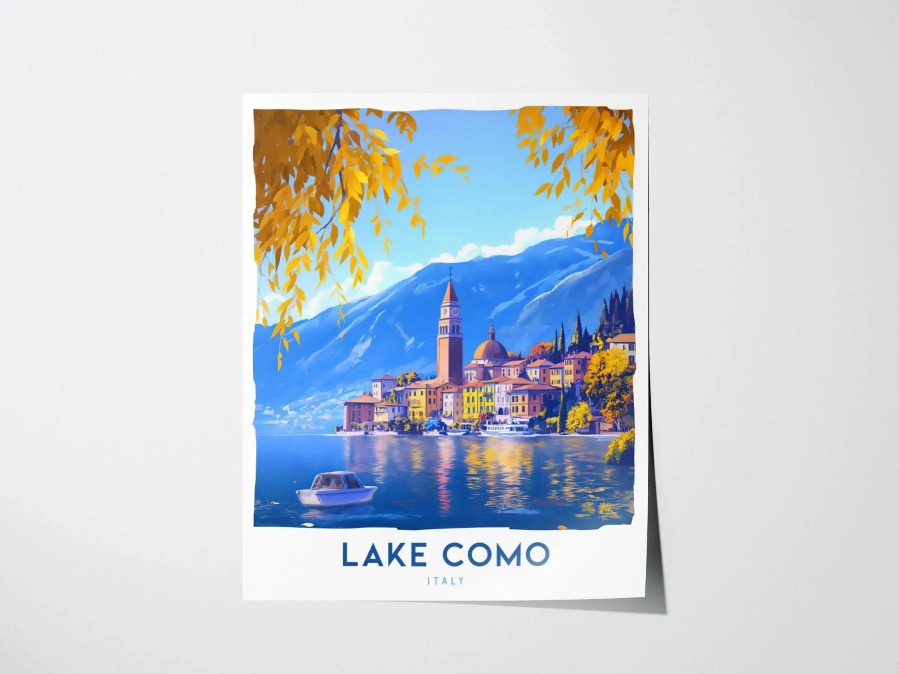 Lake Como Travel Poster, Lake Como Italy Poster, Lake Como Custom Travel Print, Personalized Travel Poster, Birthday Gift, Airbnb Home Decor - Swell Scenes