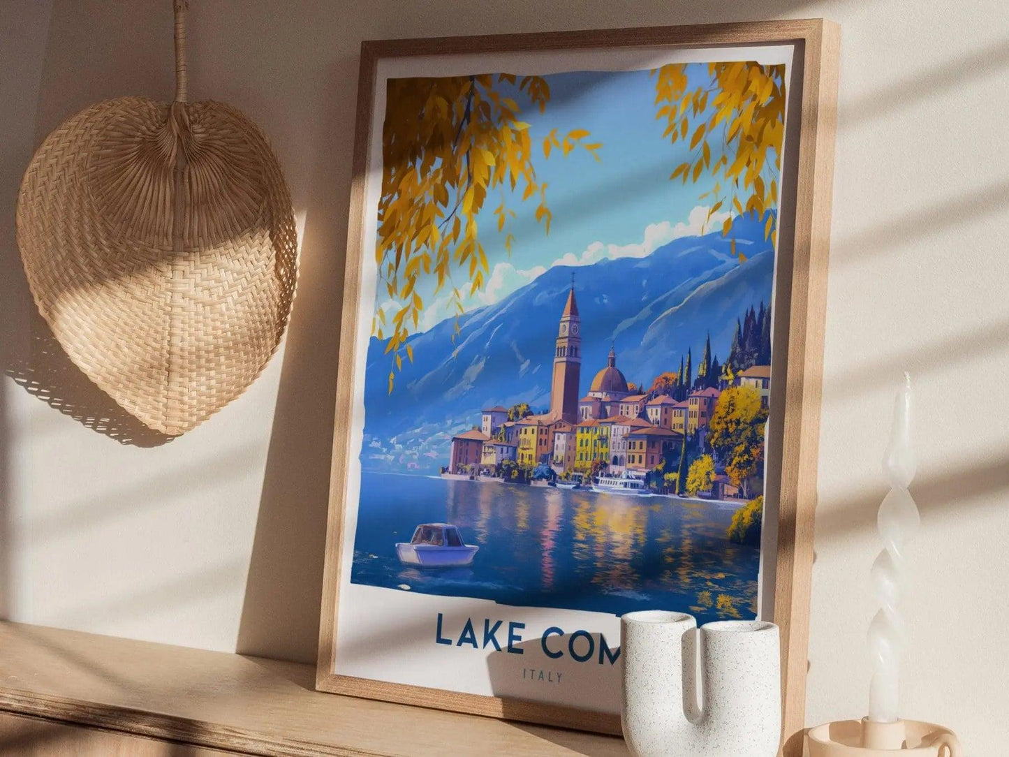 Lake Como Travel Poster, Lake Como Italy Poster, Lake Como Custom Travel Print, Personalized Travel Poster, Birthday Gift, Airbnb Home Decor - Swell Scenes