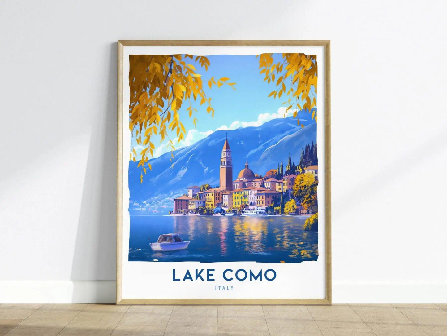Lake Como Travel Poster, Lake Como Italy Poster, Lake Como Custom Travel Print, Personalized Travel Poster, Birthday Gift, Airbnb Home Decor - Swell Scenes
