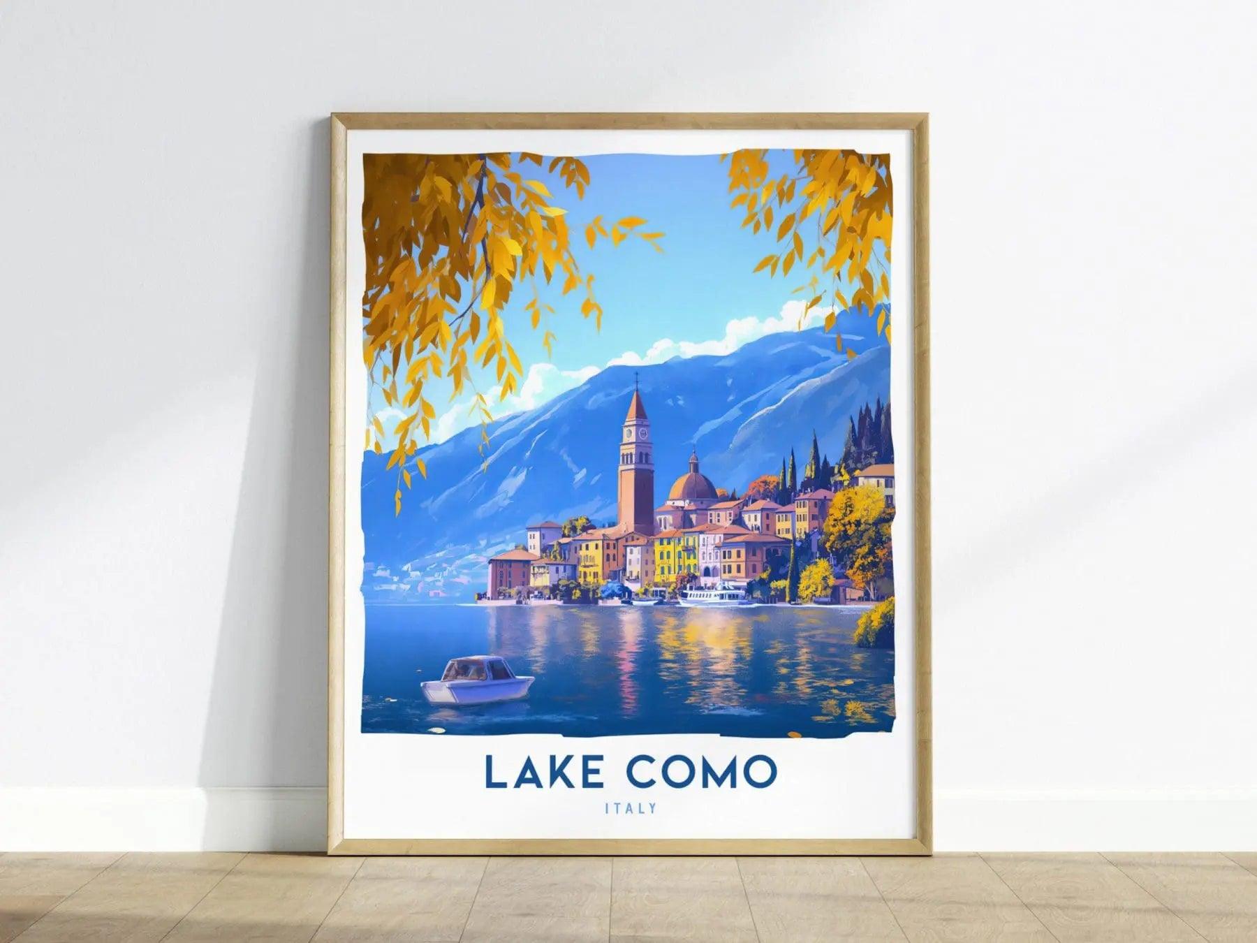 Lake Como Travel Poster, Lake Como Italy Poster, Lake Como Custom Travel Print, Personalized Travel Poster, Birthday Gift, Airbnb Home Decor - Swell Scenes
