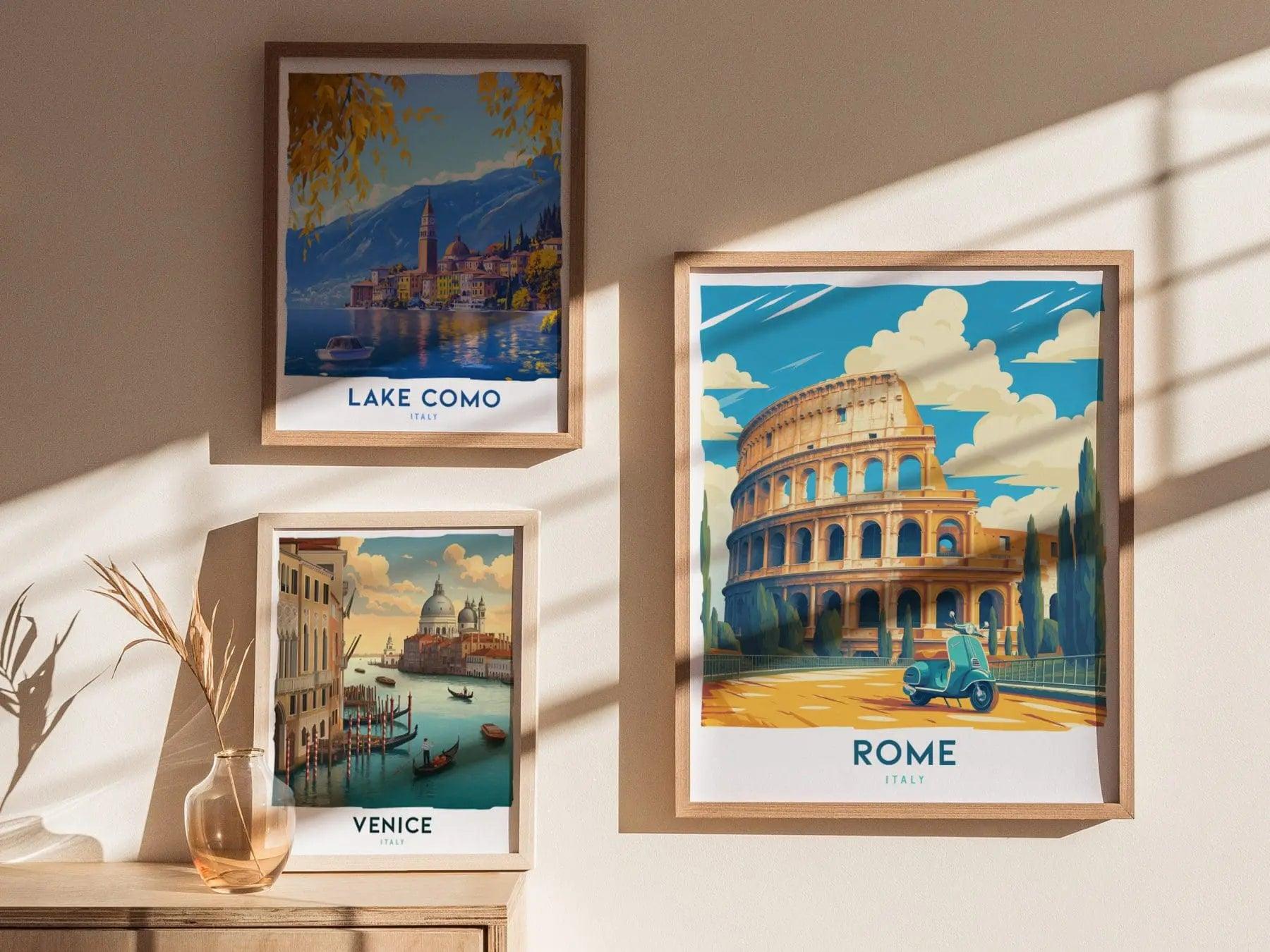 Rome Italy Travel Poster Wall Art, Rome Colosseum Poster, Coliseum Rome Wall Art, Italy Architecture Travel Print, Travel Gift Home Decor - Swell Scenes