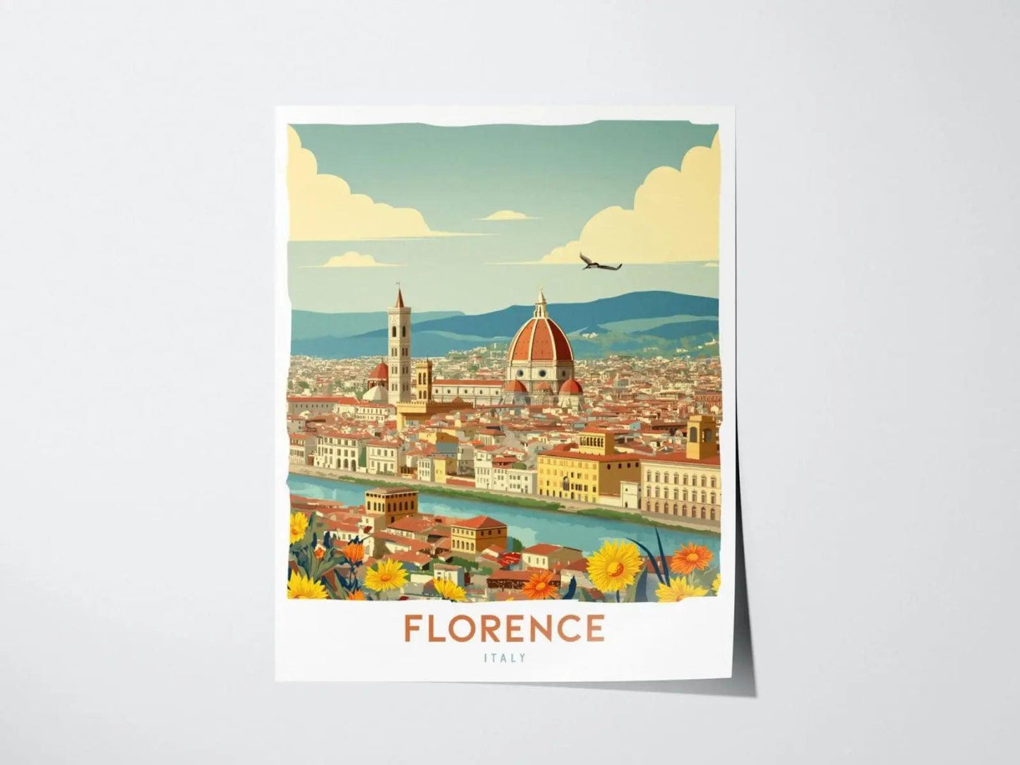 Florence Travel Print, Florence City Italy Travel Poster Print, Italy Florence City Wall Art, Florence Italian Travel Poster, Home Decor Art - Swell Scenes