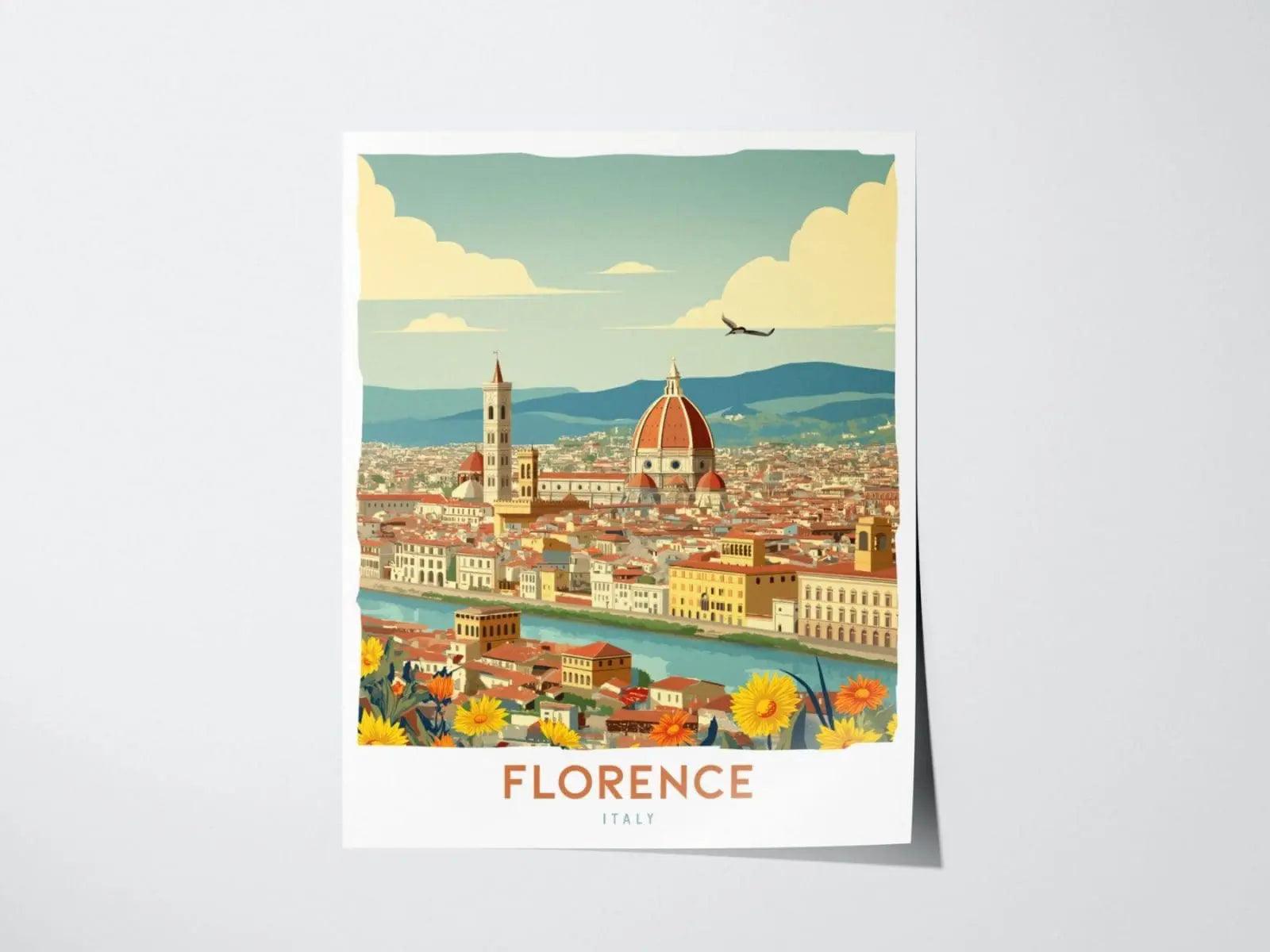 Florence Travel Print, Florence City Italy Travel Poster Print, Italy Florence City Wall Art, Florence Italian Travel Poster, Home Decor Art - Swell Scenes