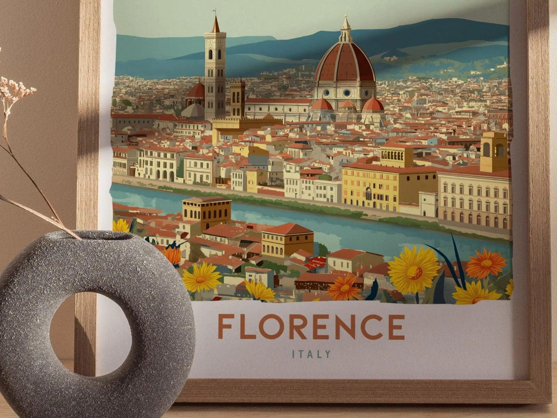 Florence Travel Print, Florence City Italy Travel Poster Print, Italy Florence City Wall Art, Florence Italian Travel Poster, Home Decor Art - Swell Scenes