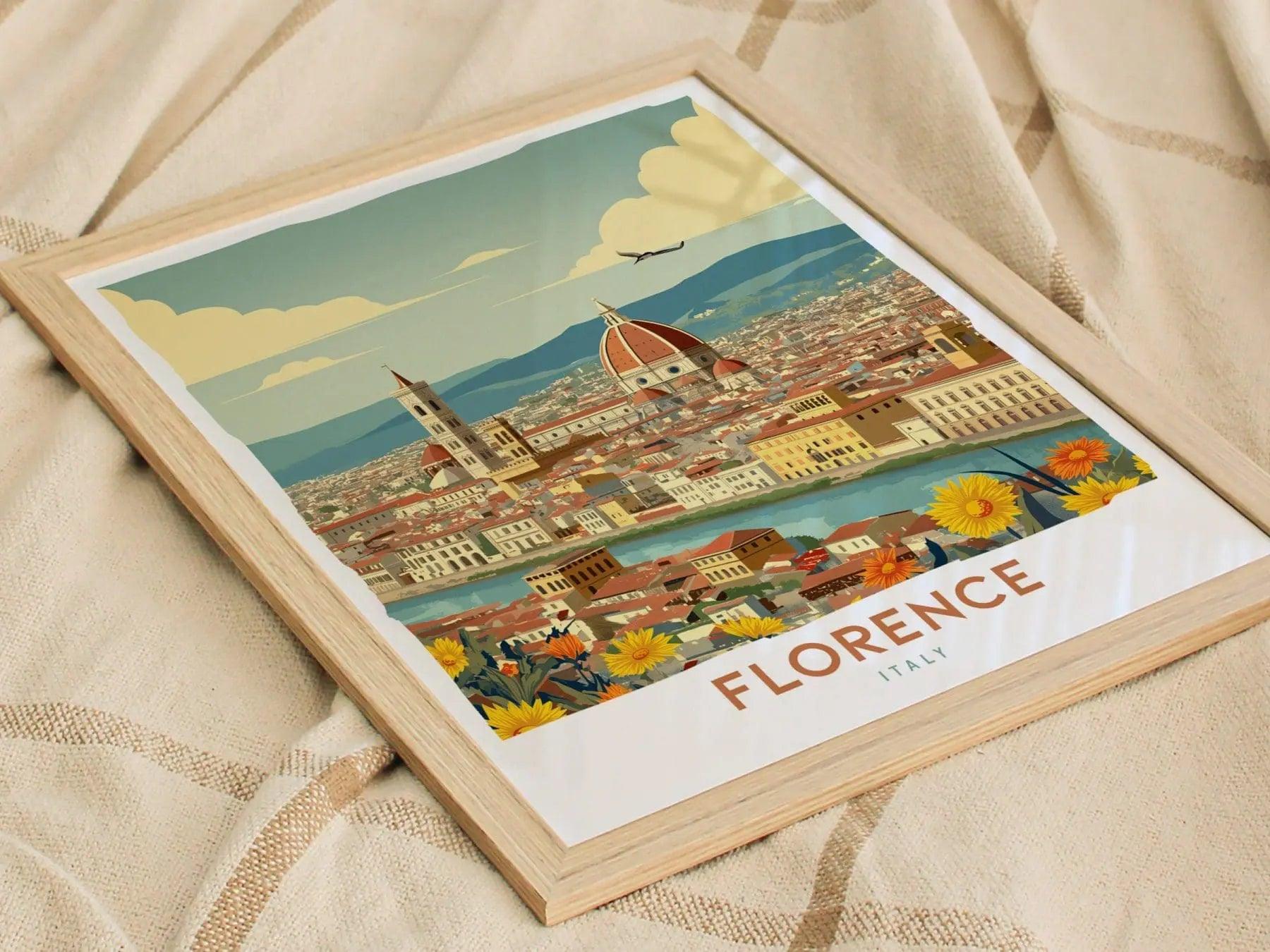 Florence Travel Print, Florence City Italy Travel Poster Print, Italy Florence City Wall Art, Florence Italian Travel Poster, Home Decor Art - Swell Scenes