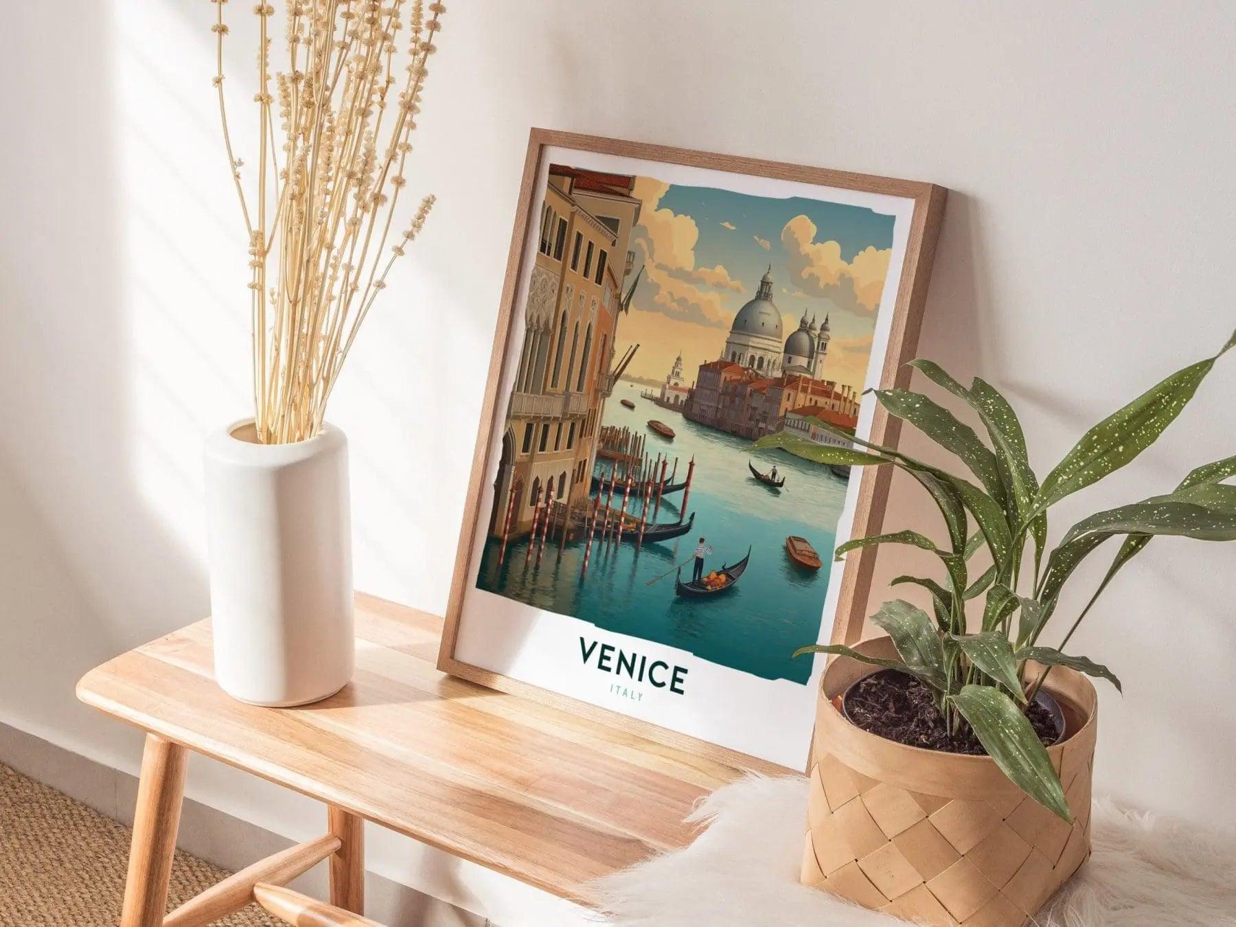 Venice Italy Travel Print, Venice Travel Art Wall Decor, Home Decor Wall Art City Travel Poster Gifts, Italy Poster, Italy Travel Home Decor - Swell Scenes