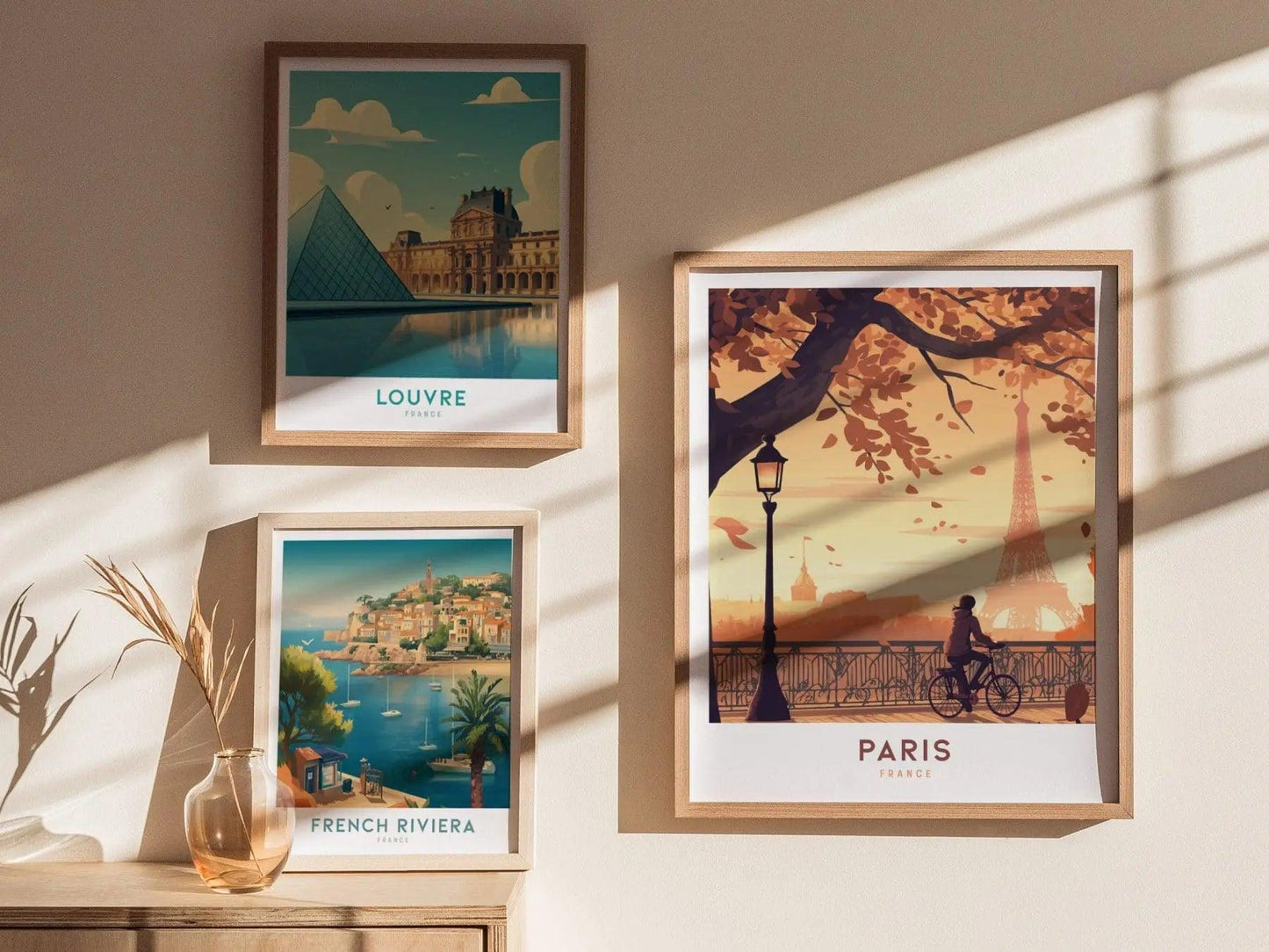 Paris Travel Print Framed Wall Art, Eiffel Tower Paris France Travel Poster, Europe Travel Poster, Traveler Home Decor, France Traveler Gift - Swell Scenes
